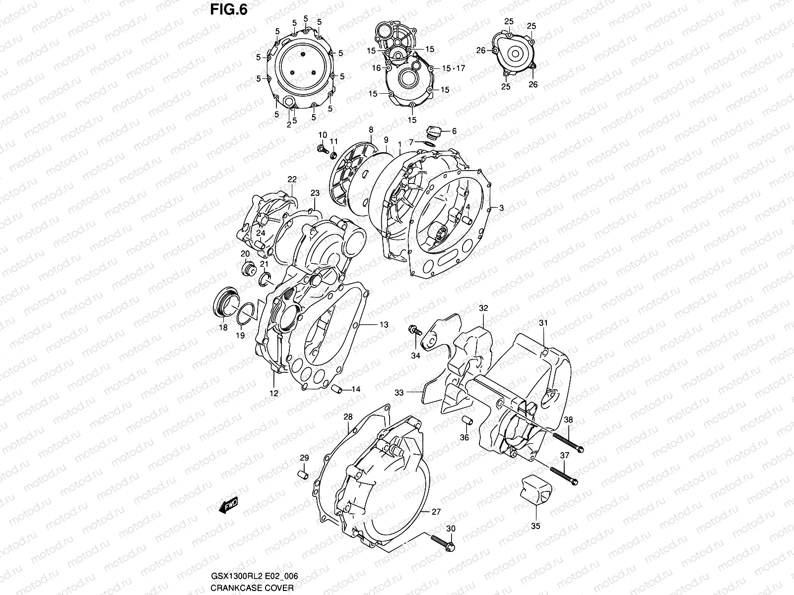 6 - CRANKCASE COVER
