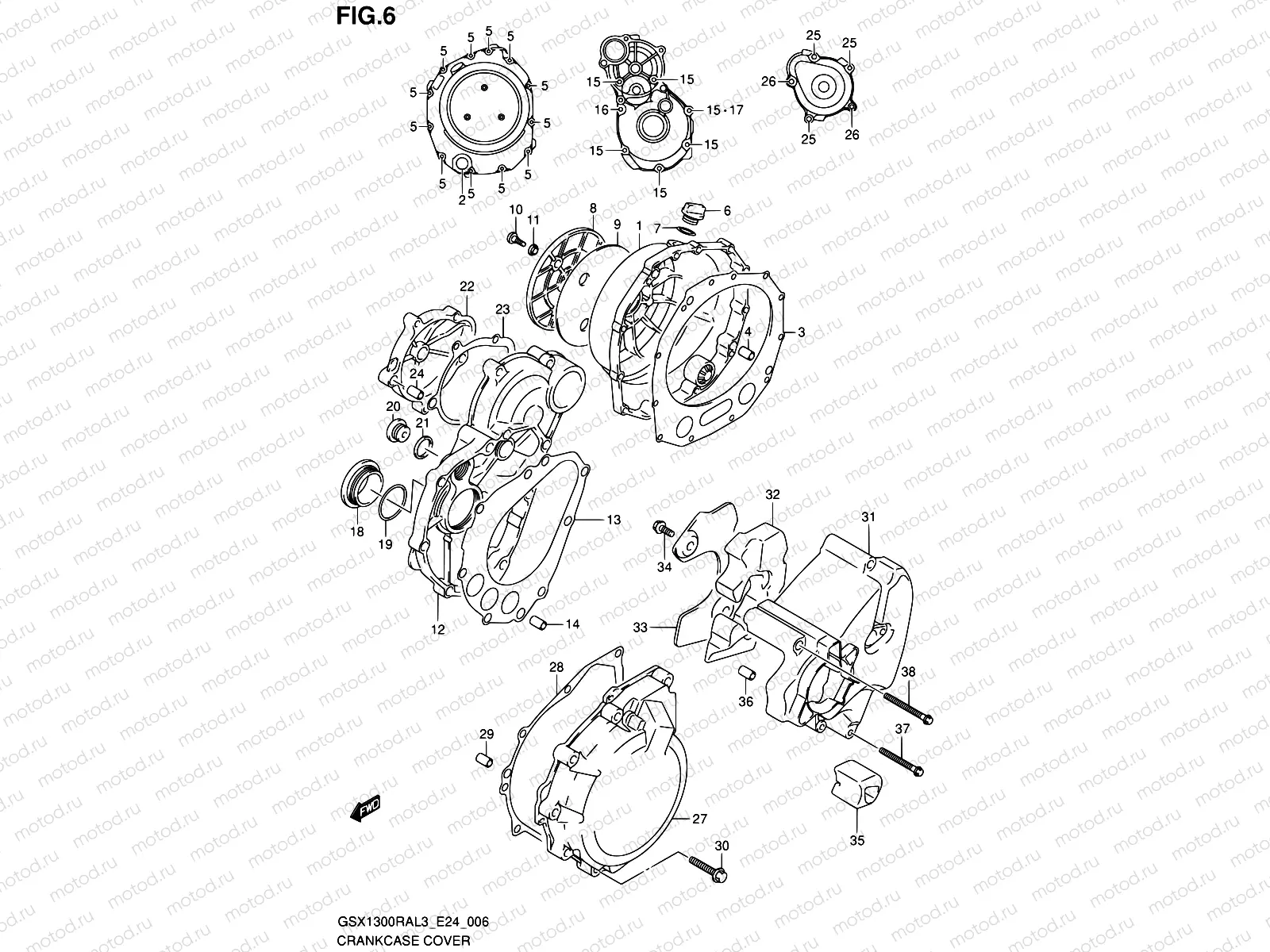 6 - CRANKCASE COVER