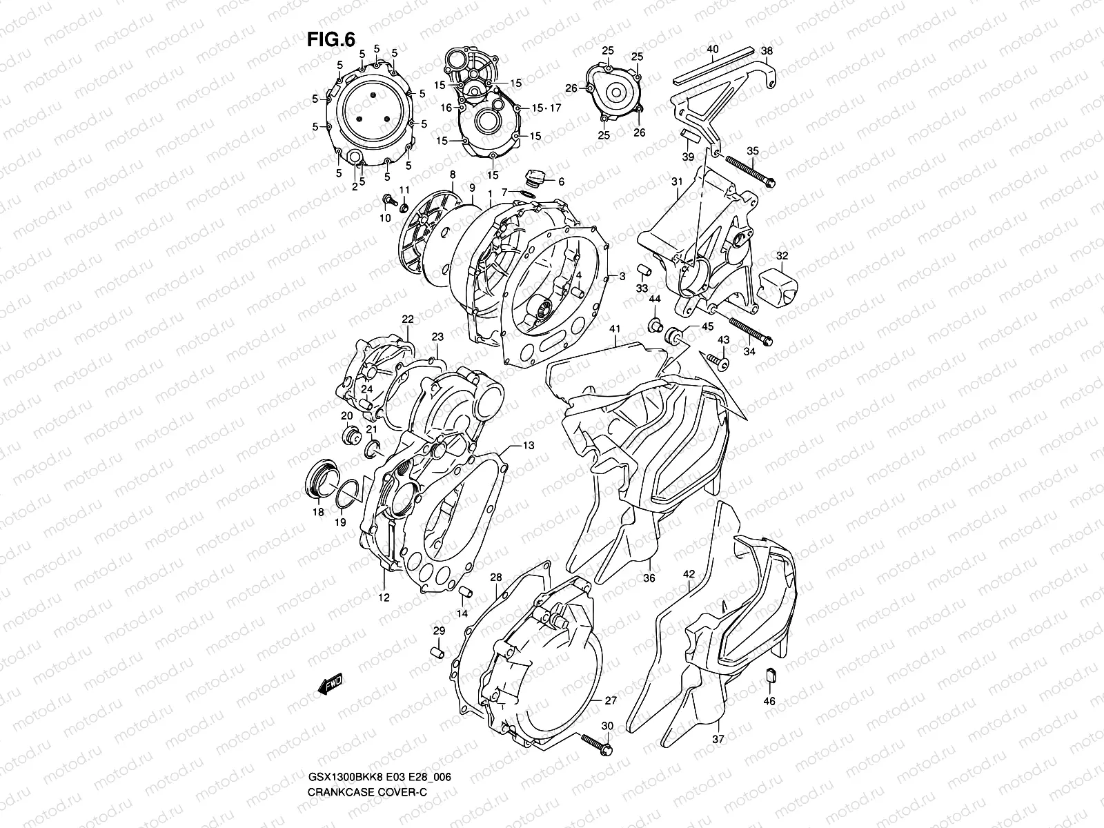 6 - CRANKCASE COVER