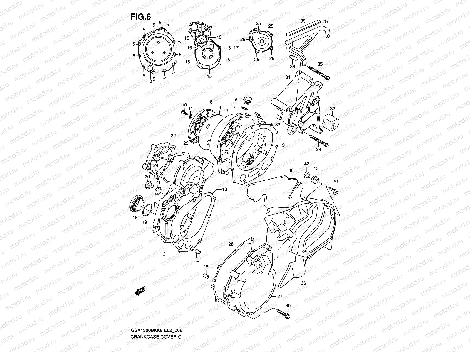 6 - CRANKCASE COVER