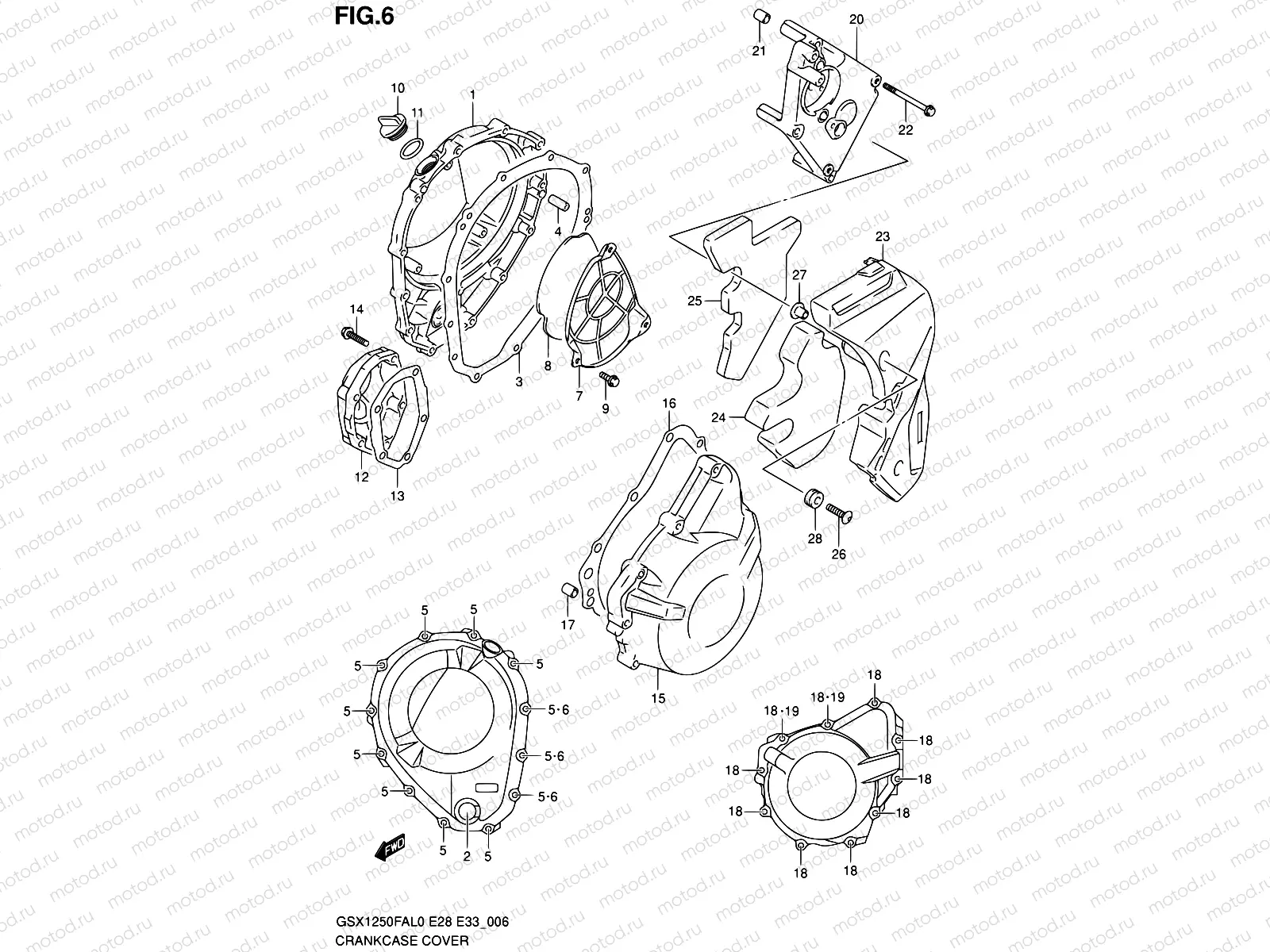 6 - CRANKCASE COVER