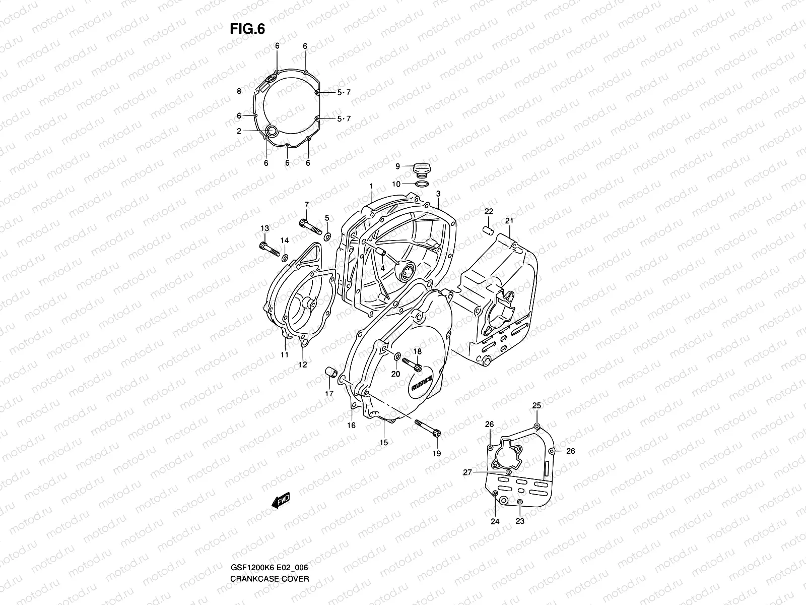 6 - CRANKCASE COVER