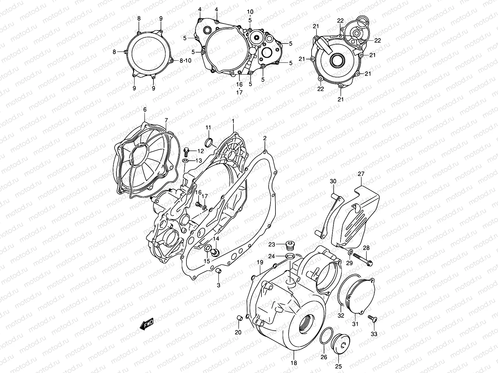 6 - CRANKCASE COVER (DR-Z400EY/EK1/EK2/EK3/EK4)