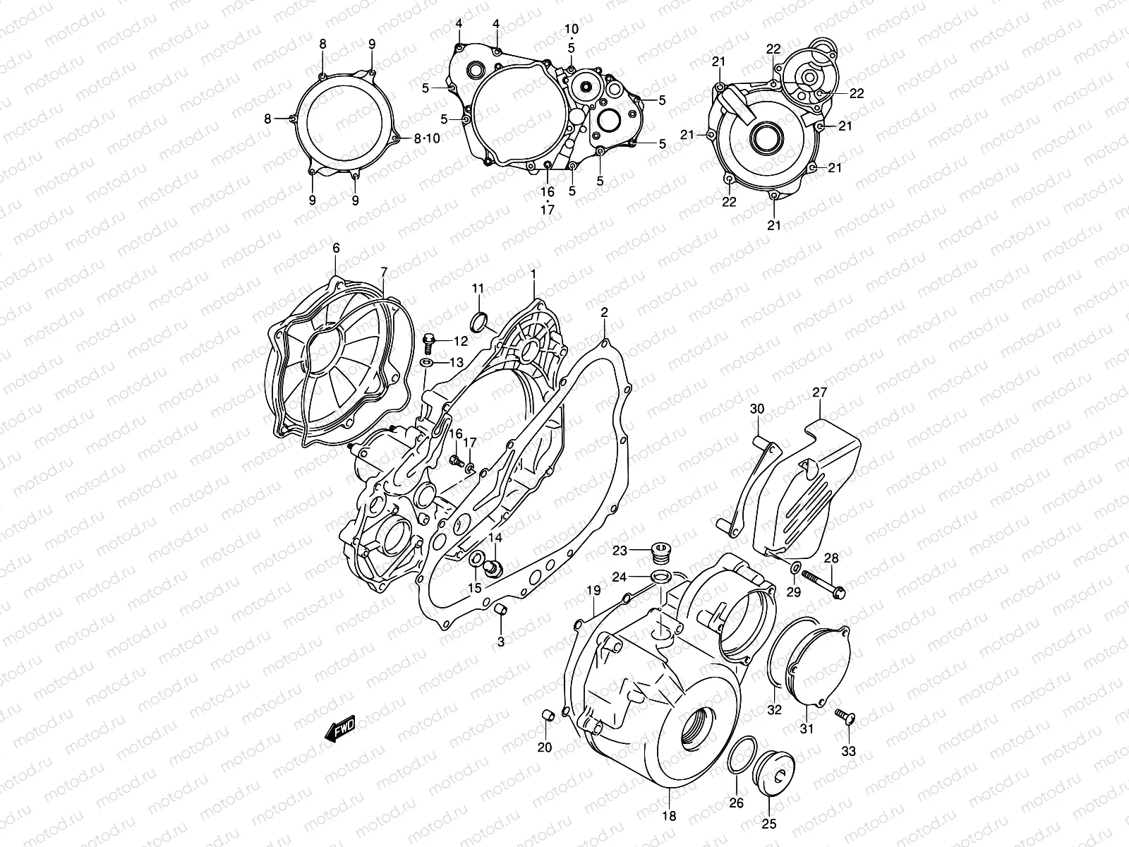 6 - CRANKCASE COVER (DR-Z400EY/EK1/EK2/EK3/EK4)