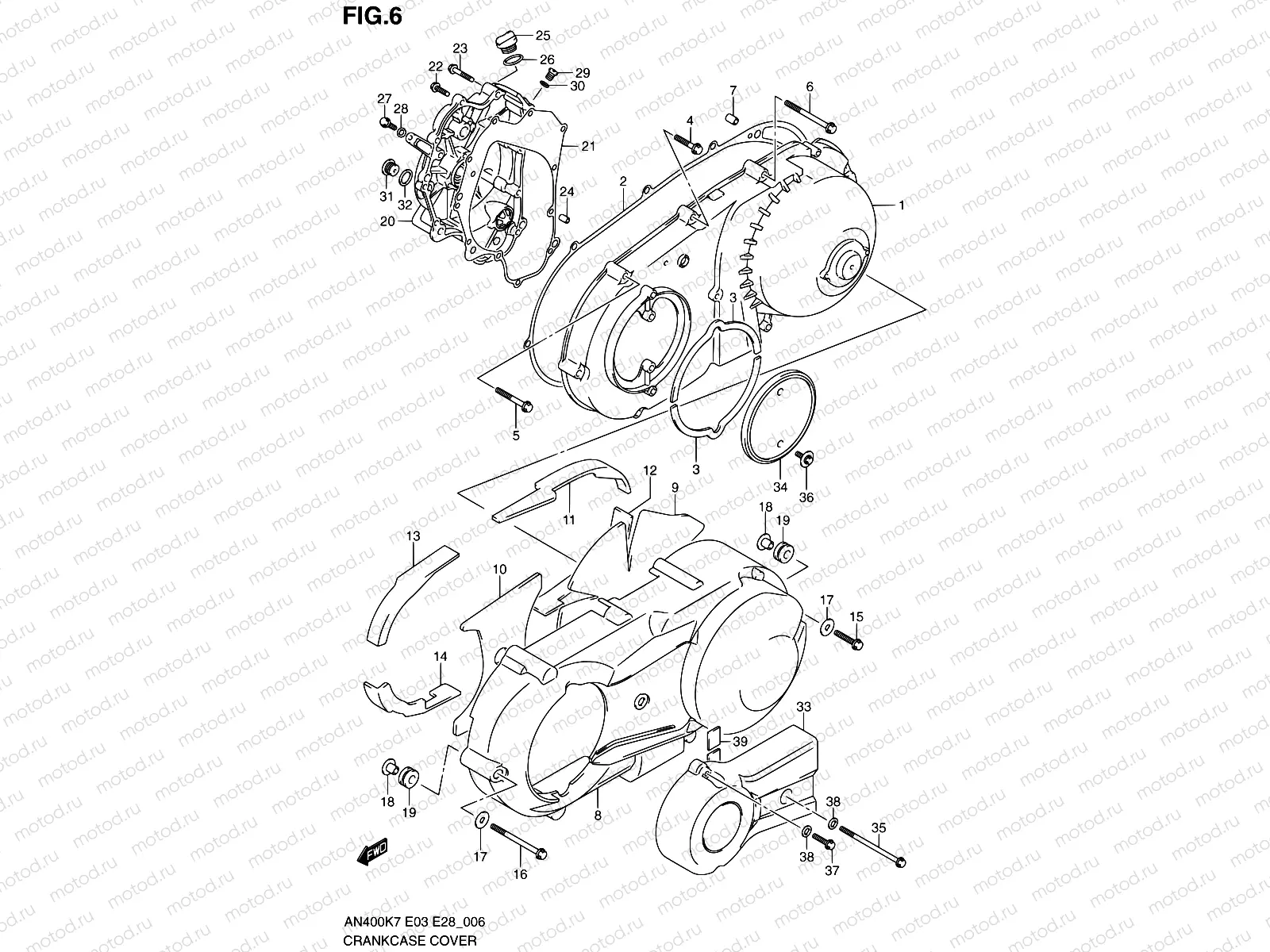 6 - CRANKCASE COVER (MODEL K7/K8)