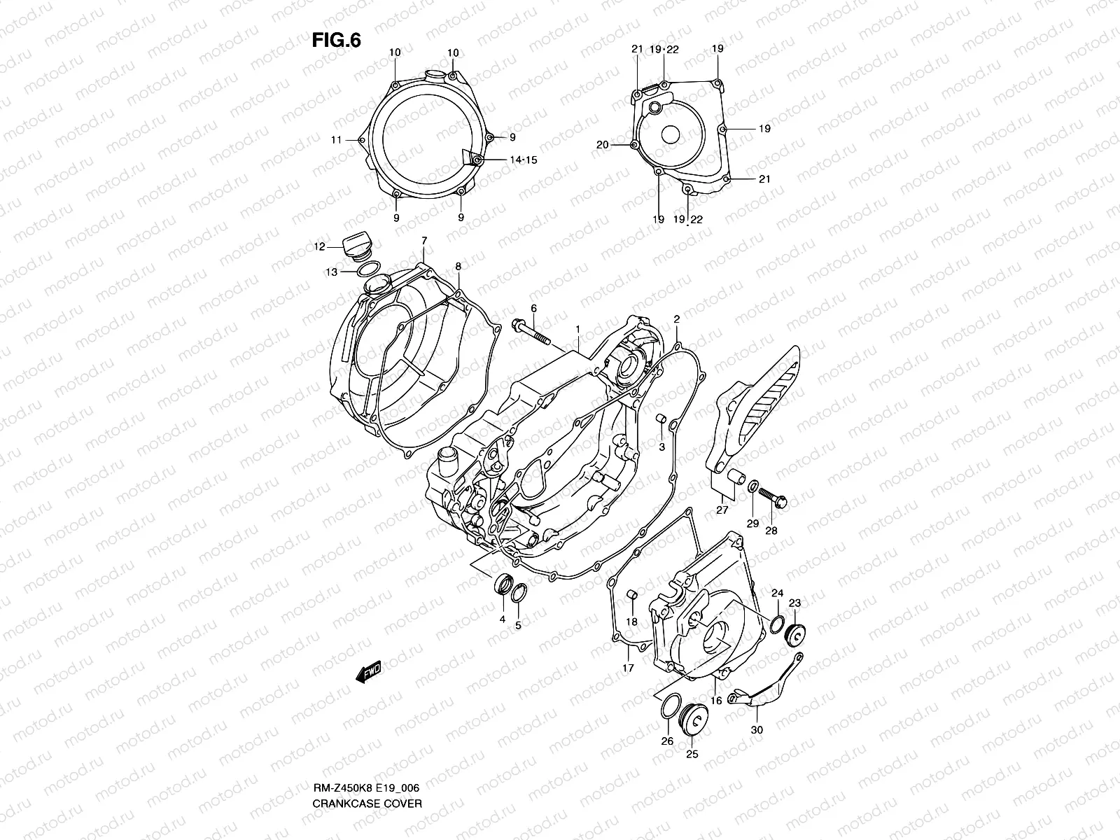 6 - CRANKCASE COVER (RM-Z450K8/K9/L0)