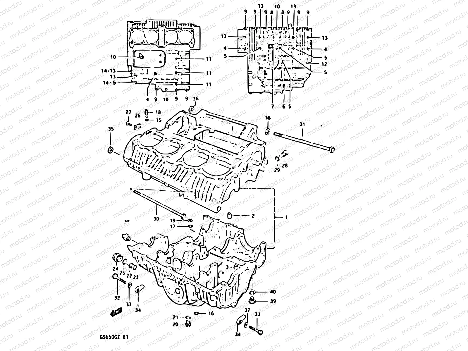 6 - CRANKCASE (E.NO.122596~)
