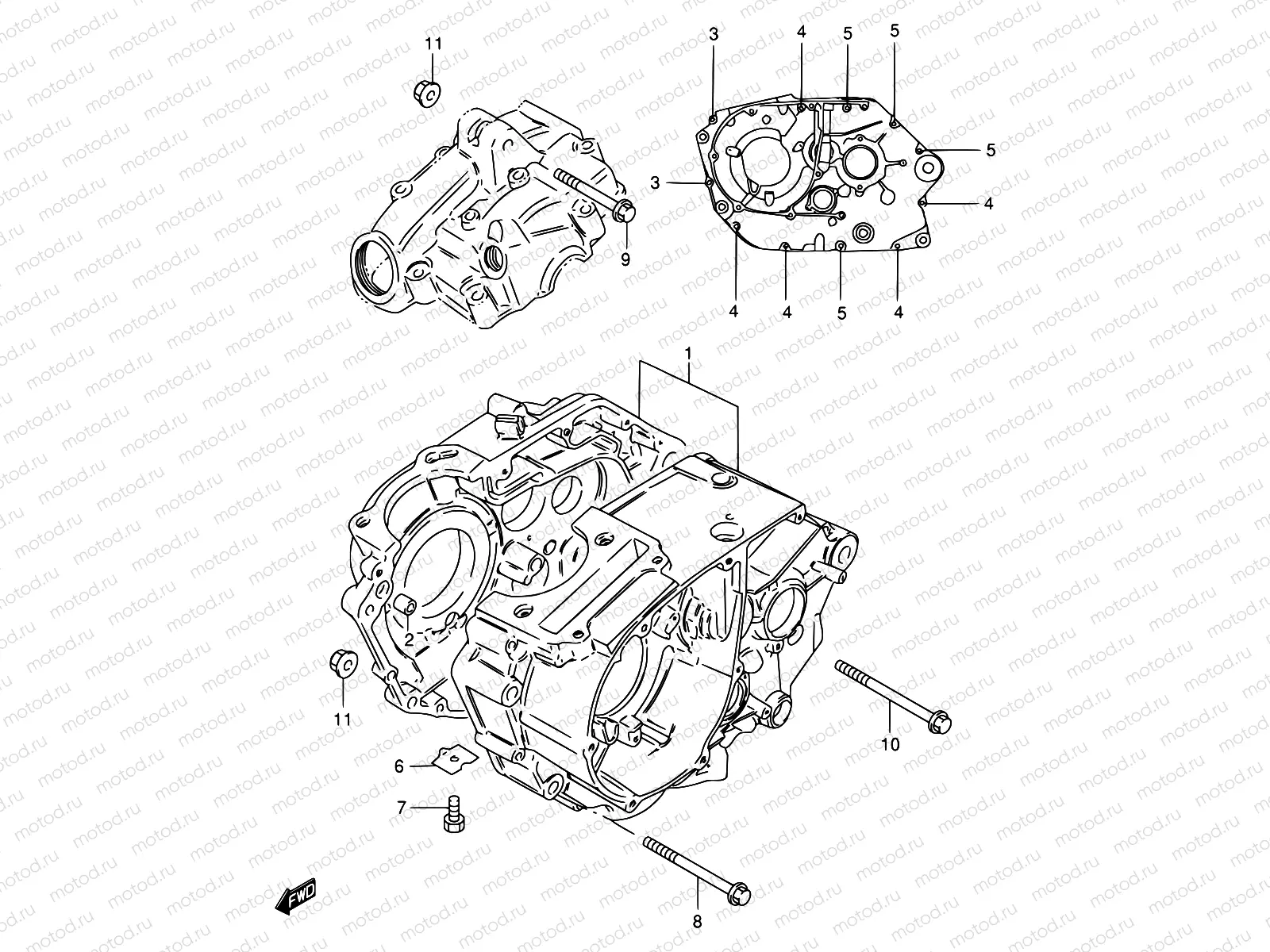 6 - CRANKCASE (GS125D,GS125UR)