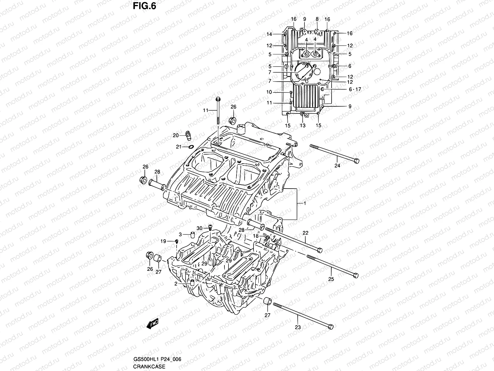6 - CRANKCASE (GS500H)