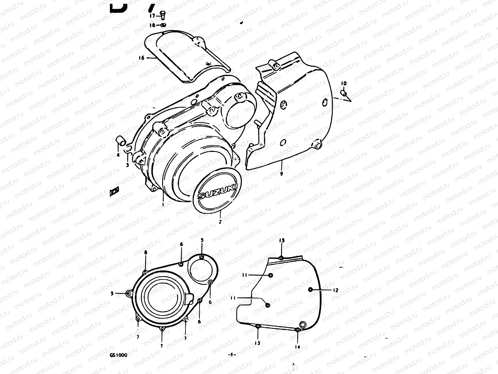 6 - CRANKCASE LH COVER