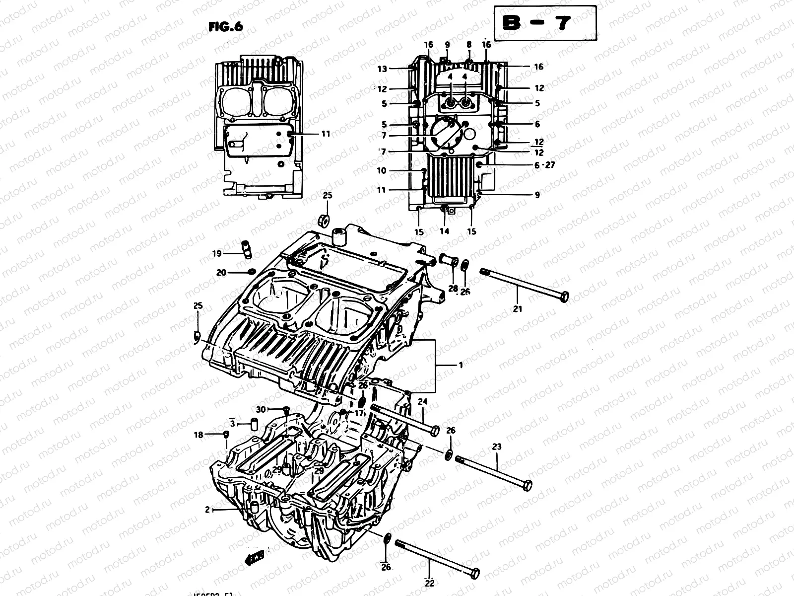 6 - CRANKCASE (MODEL D)