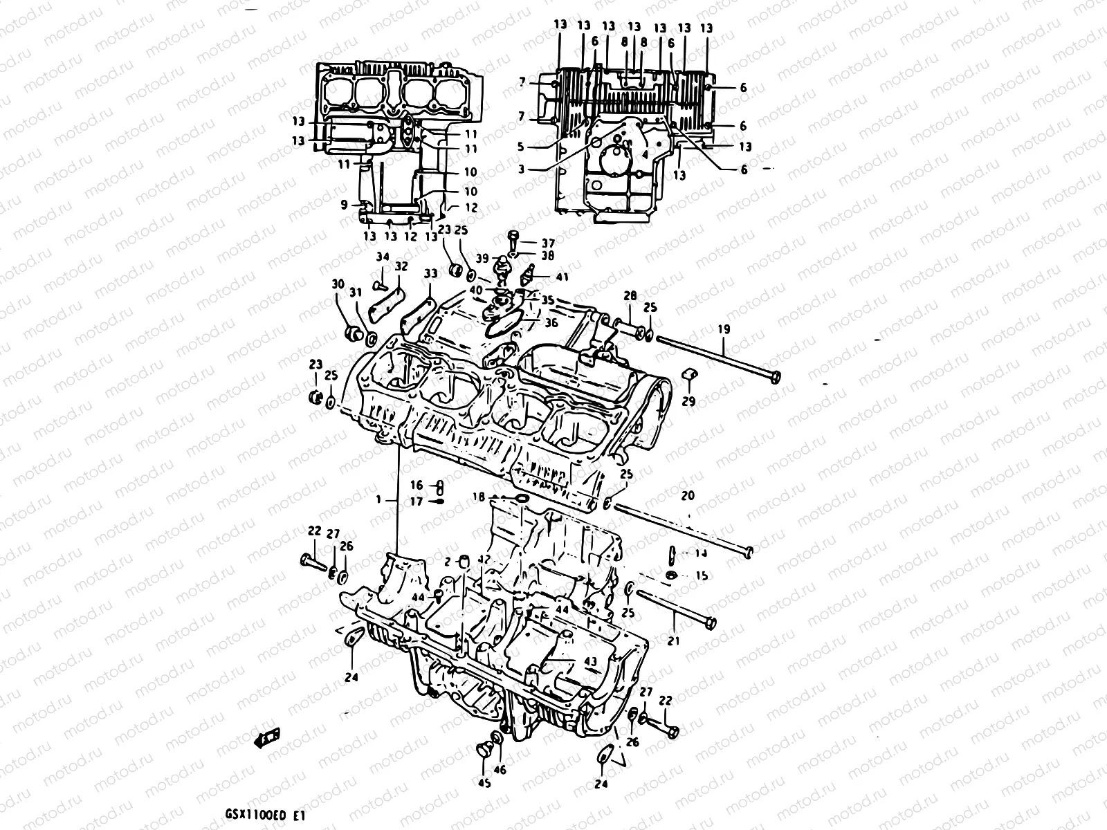 6 - CRANKCASE (MODEL D)