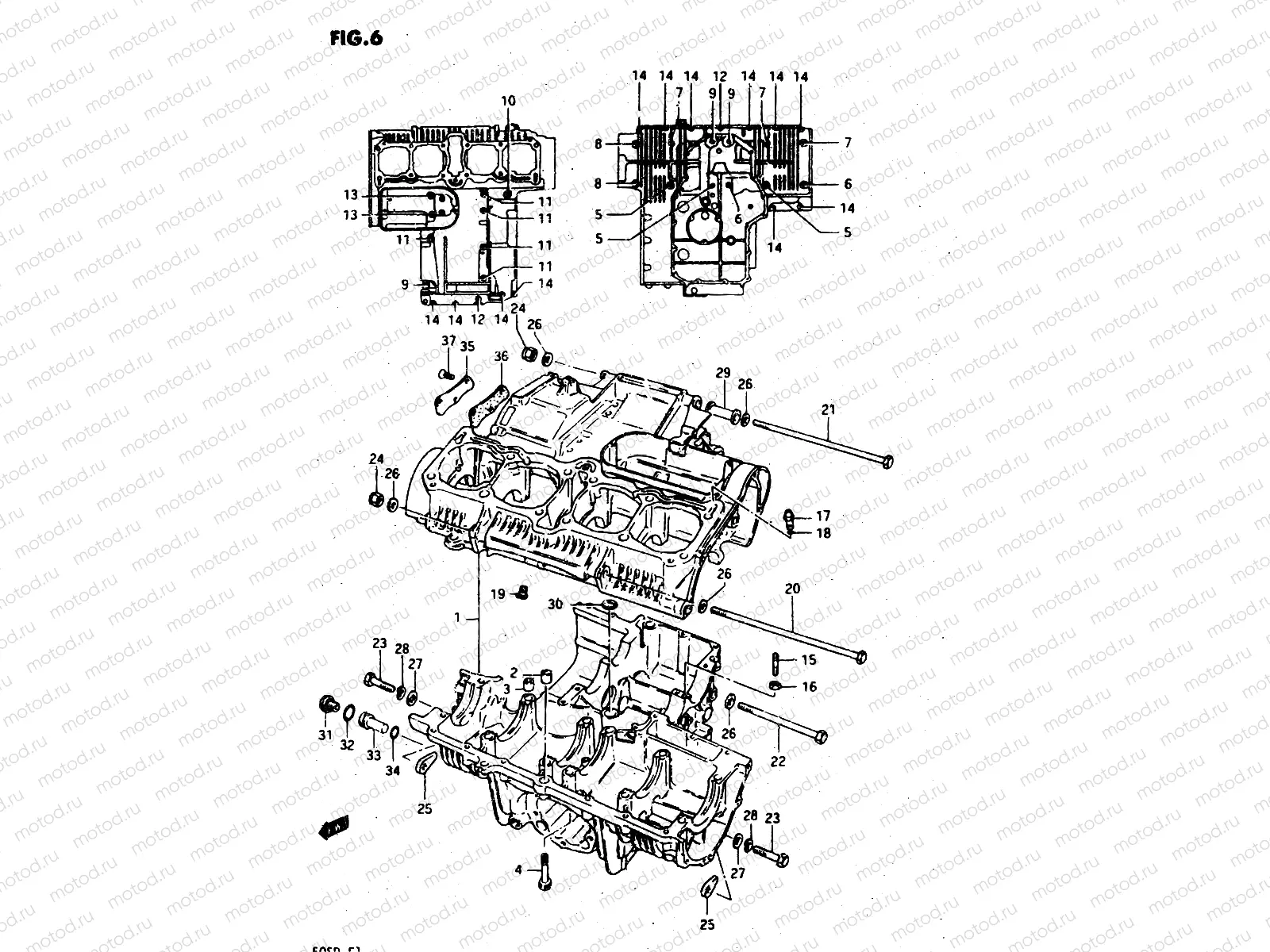6 - CRANKCASE (MODEL Z)