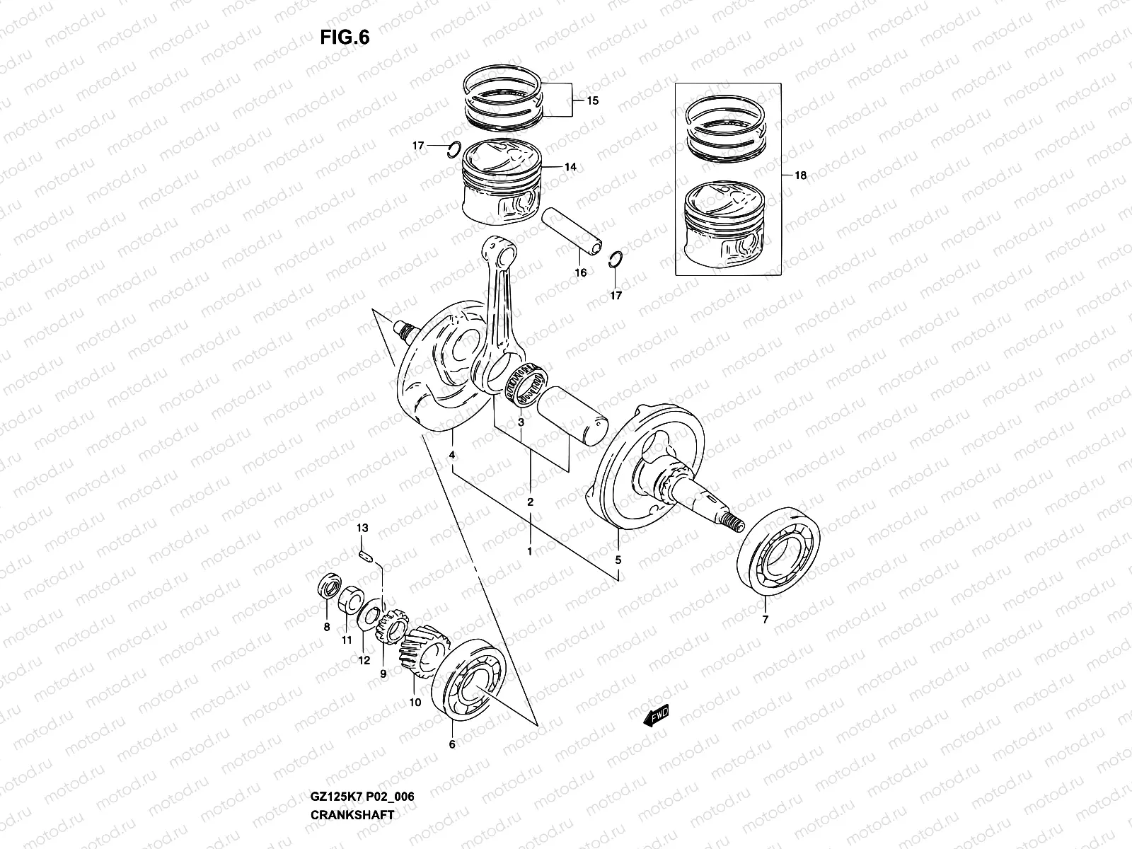 6 - CRANKSHAFT (MODEL K3)