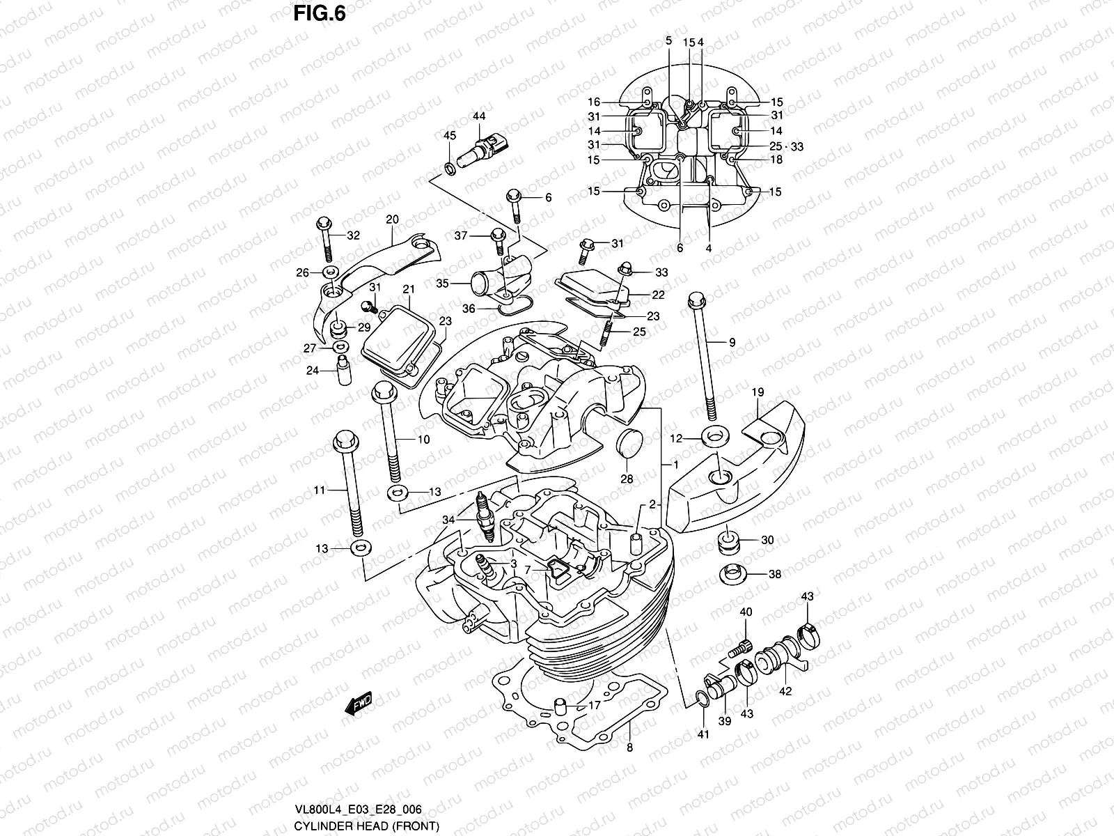 6 - CYLINDER HEAD (FRONT) (VL800CL4 E28)