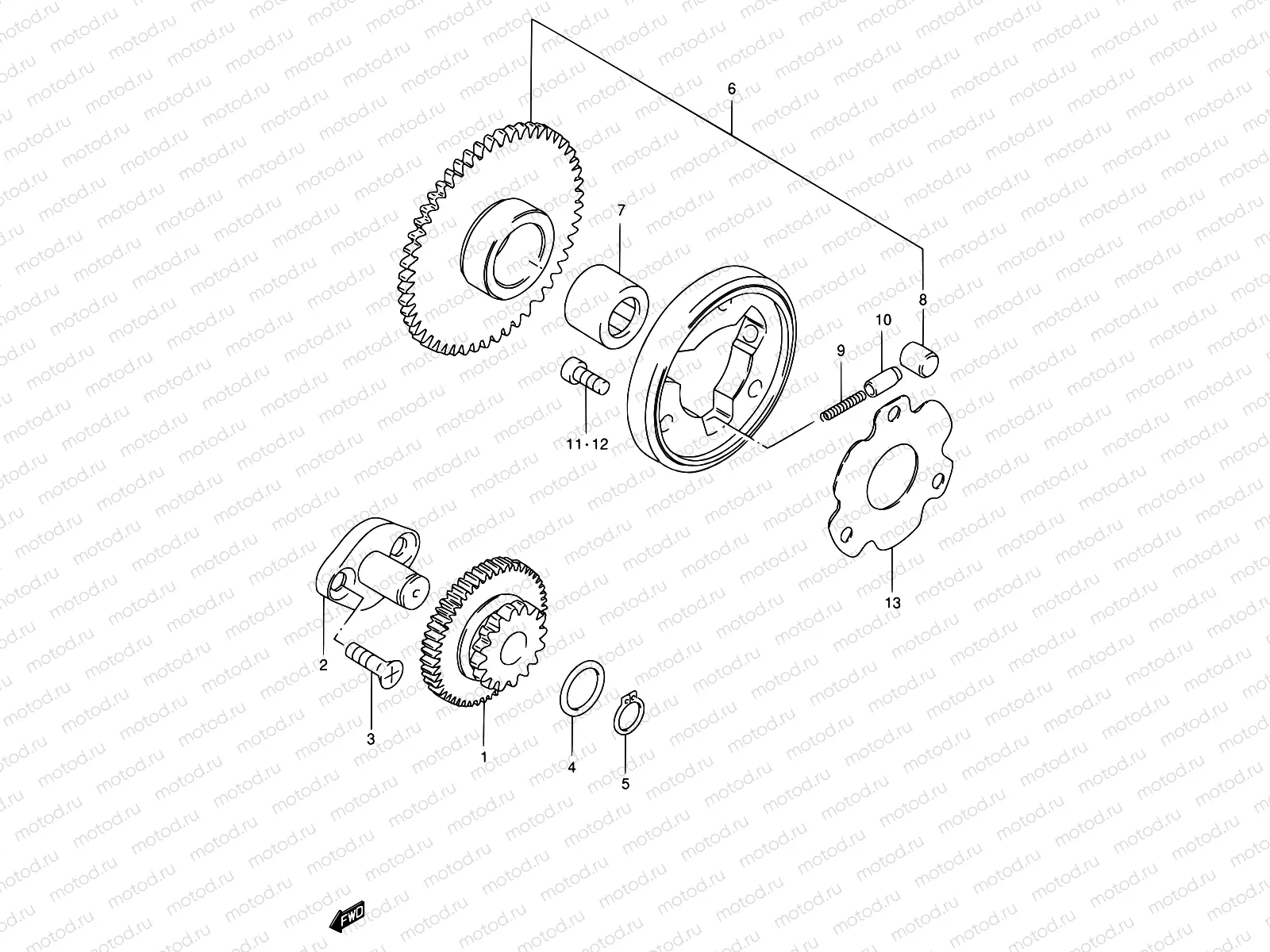 6 - STARTER CLUTCH (FB100DG/DR/DS/DV)