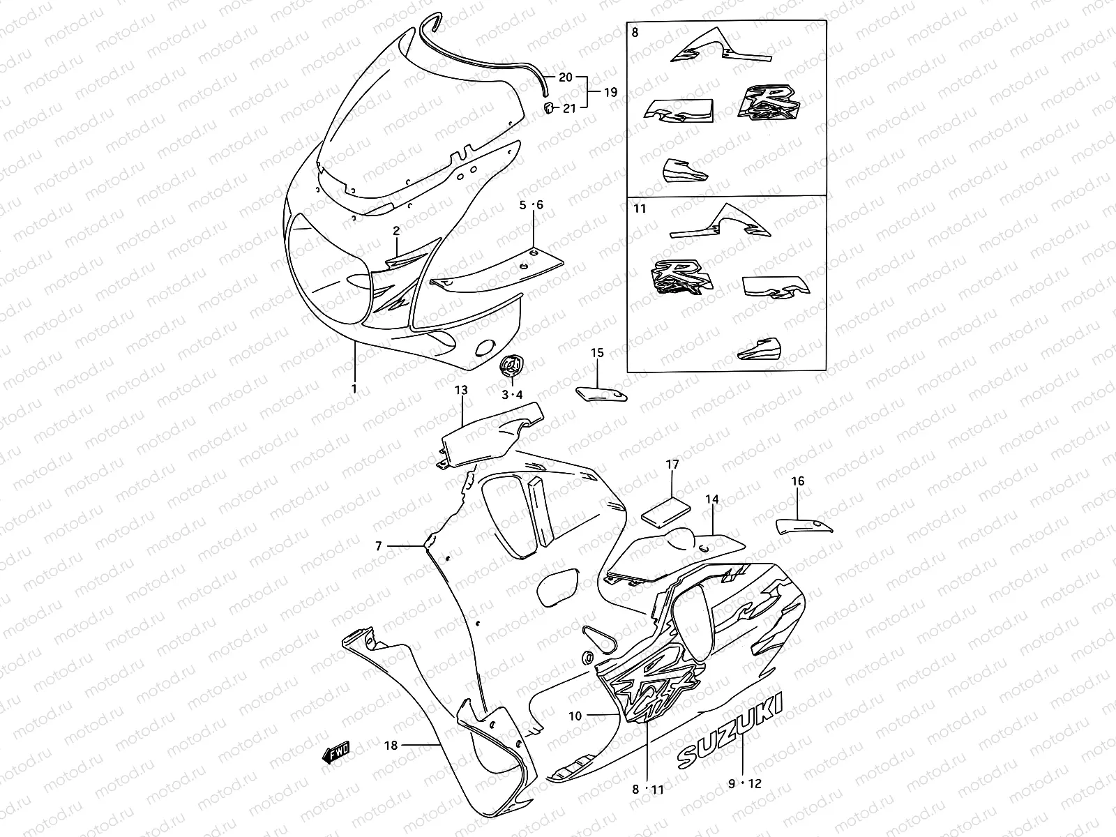 60 - COWLING BODY (MODEL R M18)