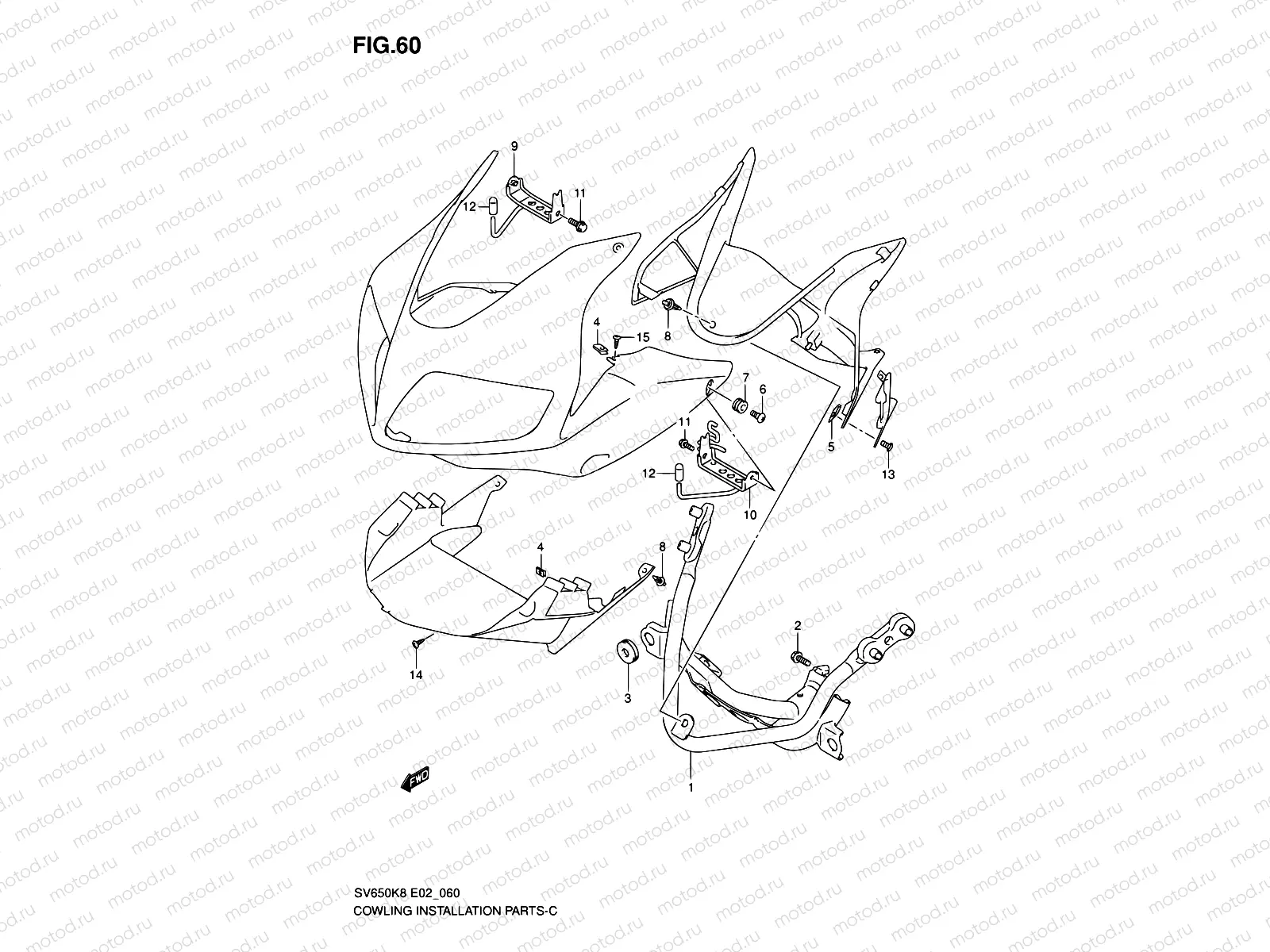 60 - COWLING INSTALLATION PARTS (WITH COWLING)