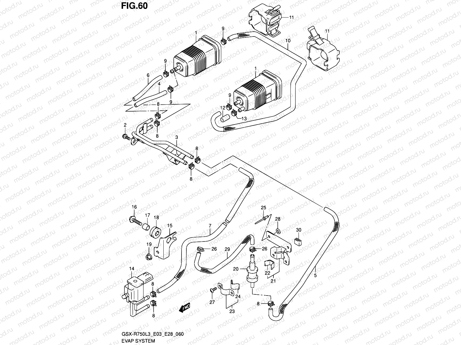 60 - EVAP SYSTEM (GSX-R750L3 E33)