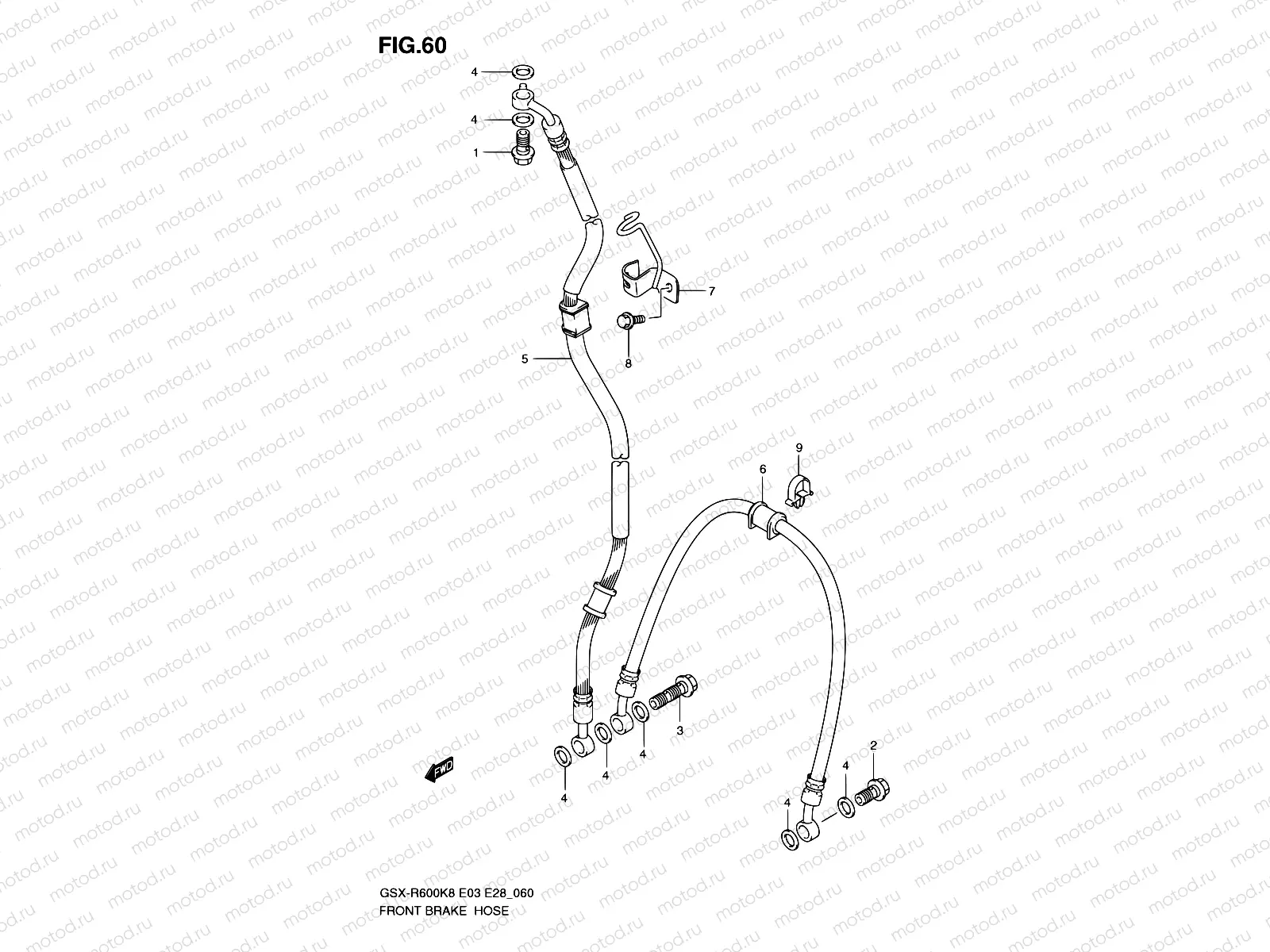60 - FRONT BRAKE HOSE