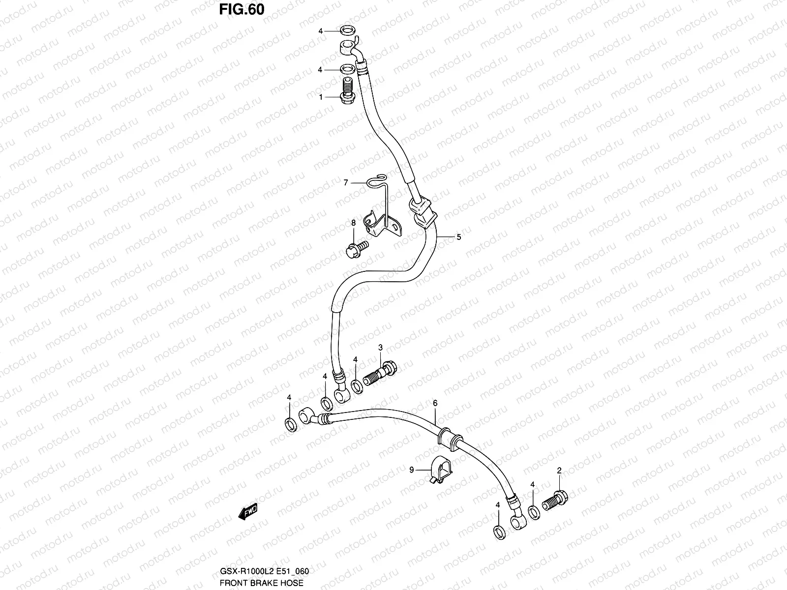 60 - FRONT BRAKE HOSE