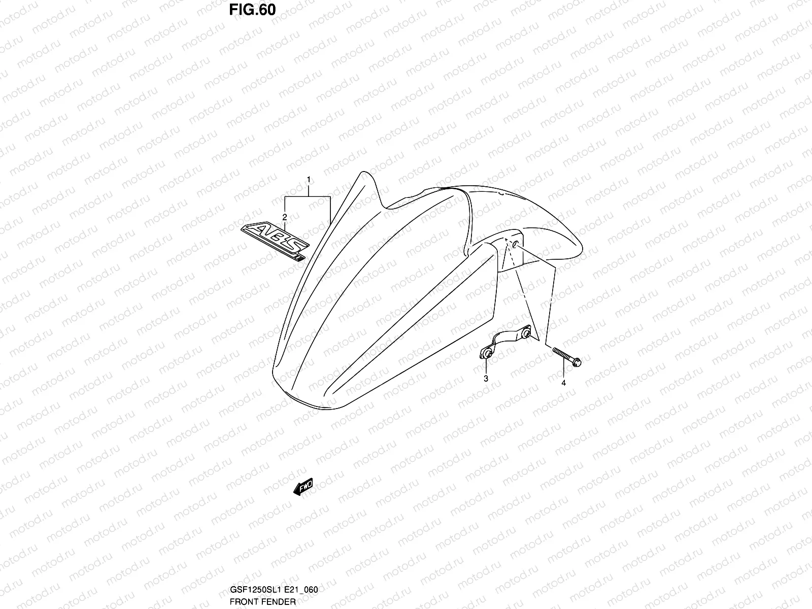 60 - FRONT FENDER (GSF1250SAL1 E24)