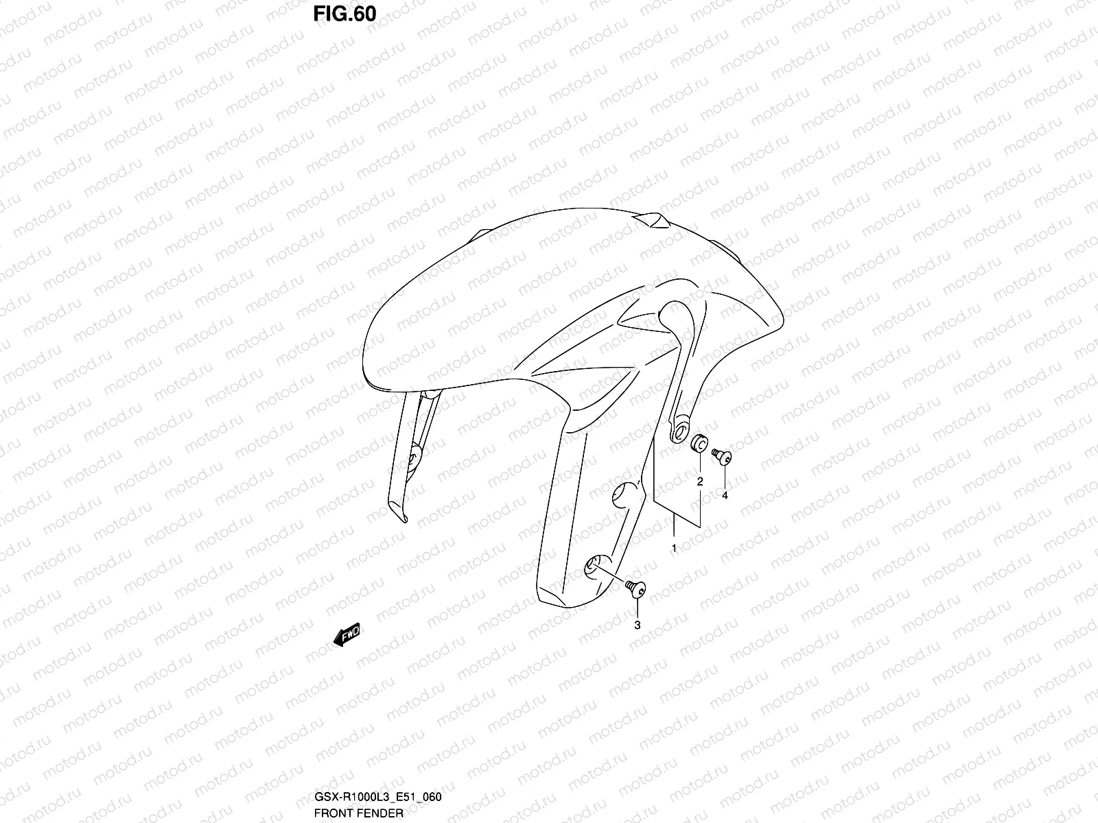 60 - FRONT FENDER (GSX-R1000L3 E51)