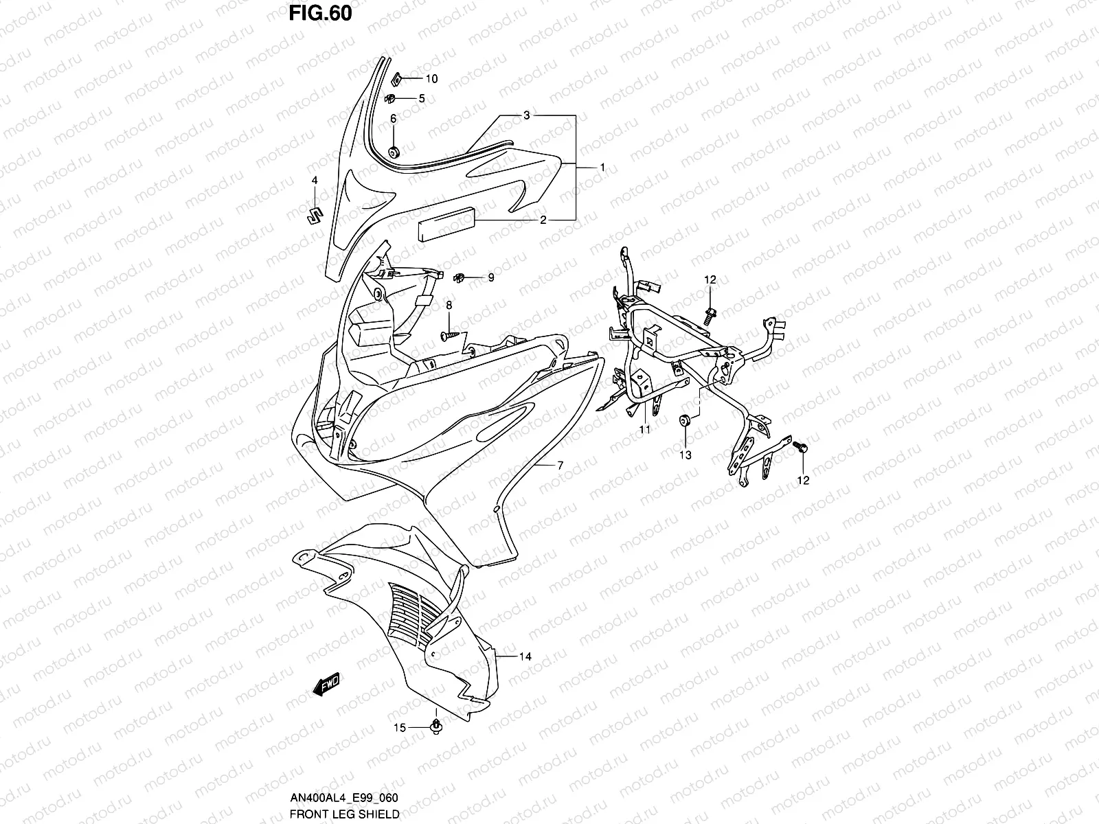60 - FRONT LEG SHIELD (AN400ZAL4 E99)
