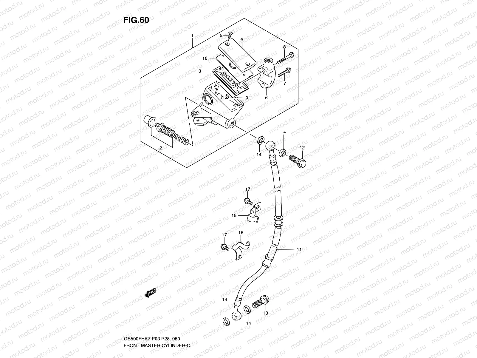60 - FRONT MASTER CYLINDER (GS500FH)