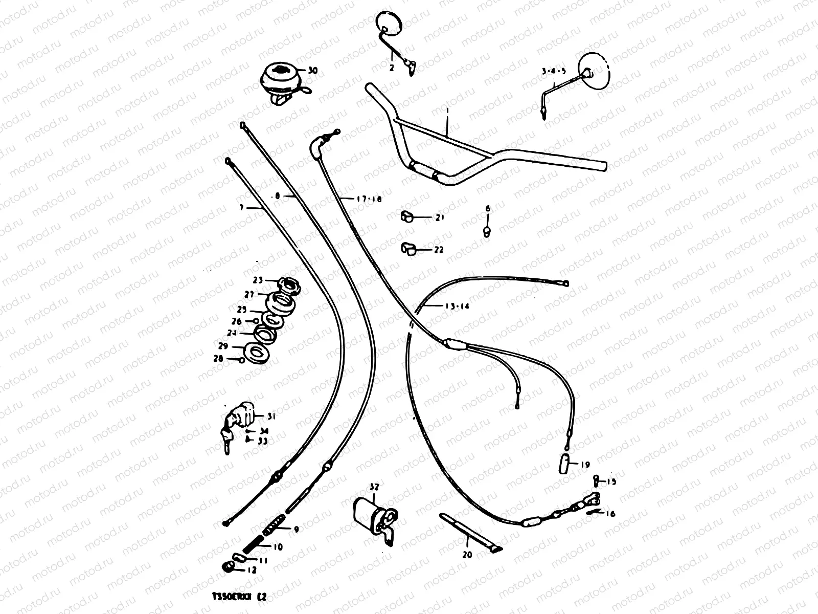 60 - HANDLEBAR - CONTROL CABLE
