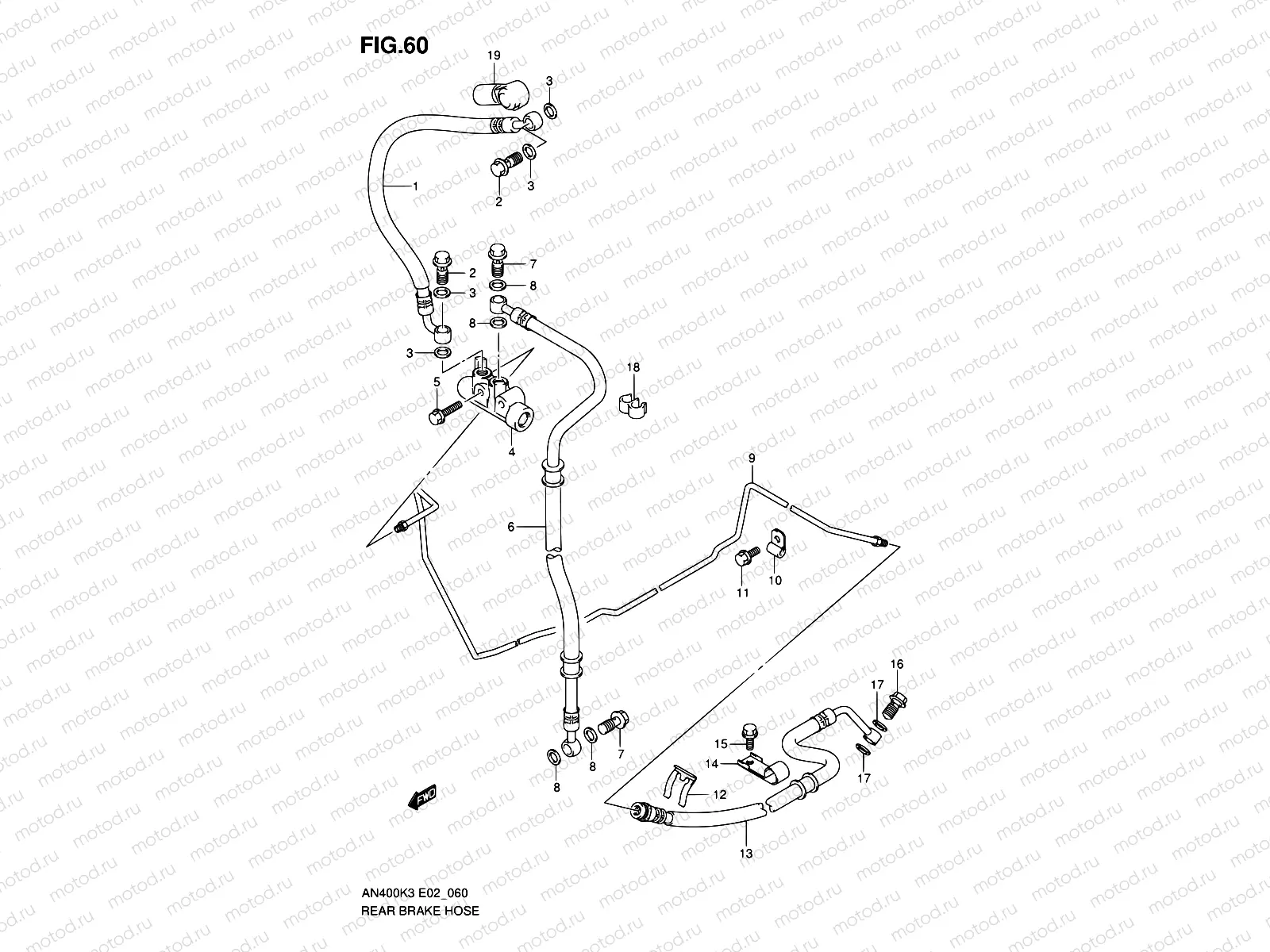 60 - REAR BRAKE HOSE
