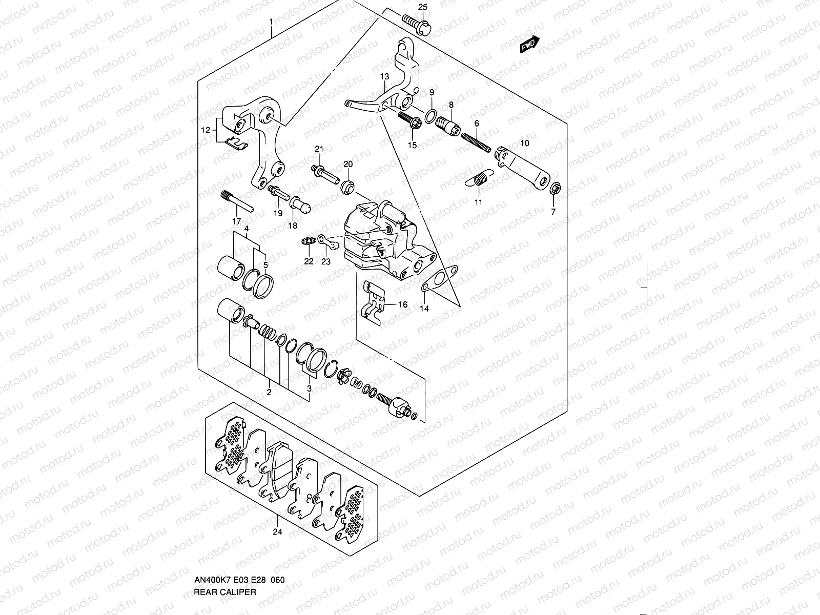 60 - REAR CALIPER (AN400K7/K8/K9/L0)