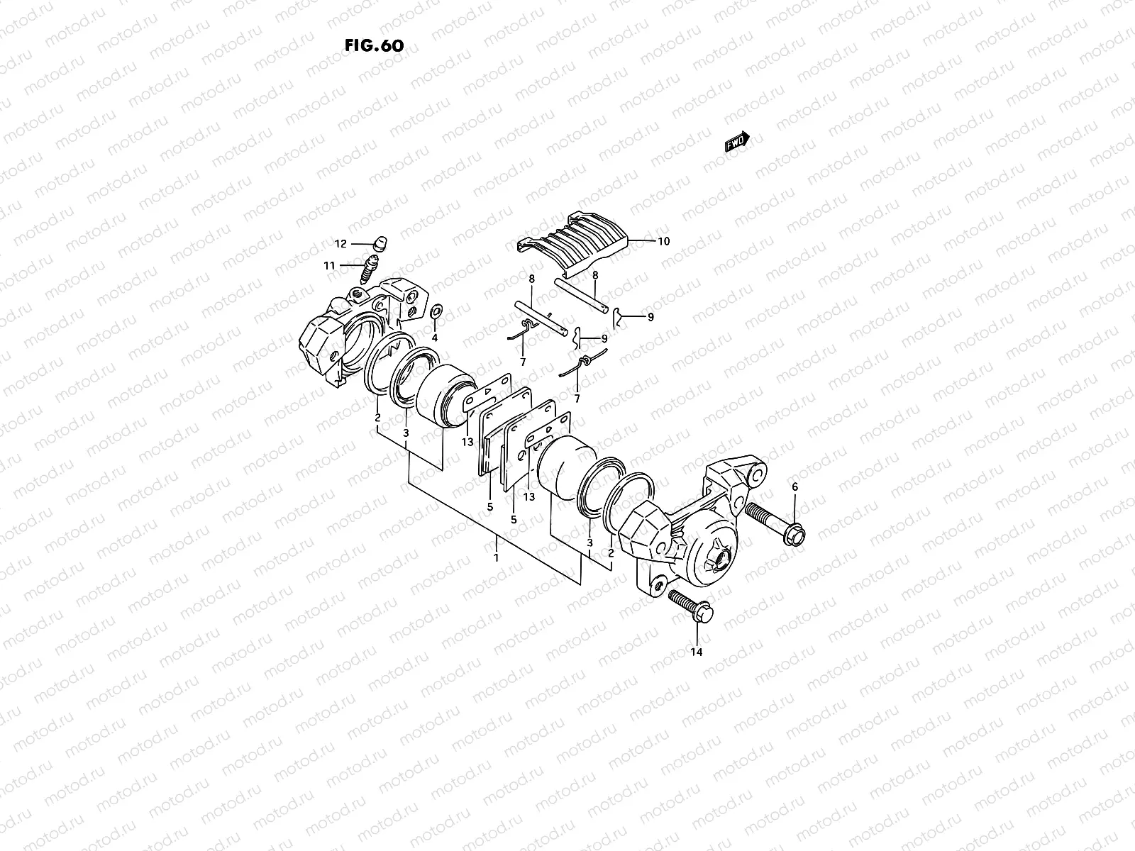 60 - REAR CALIPER (MODEL M/N)