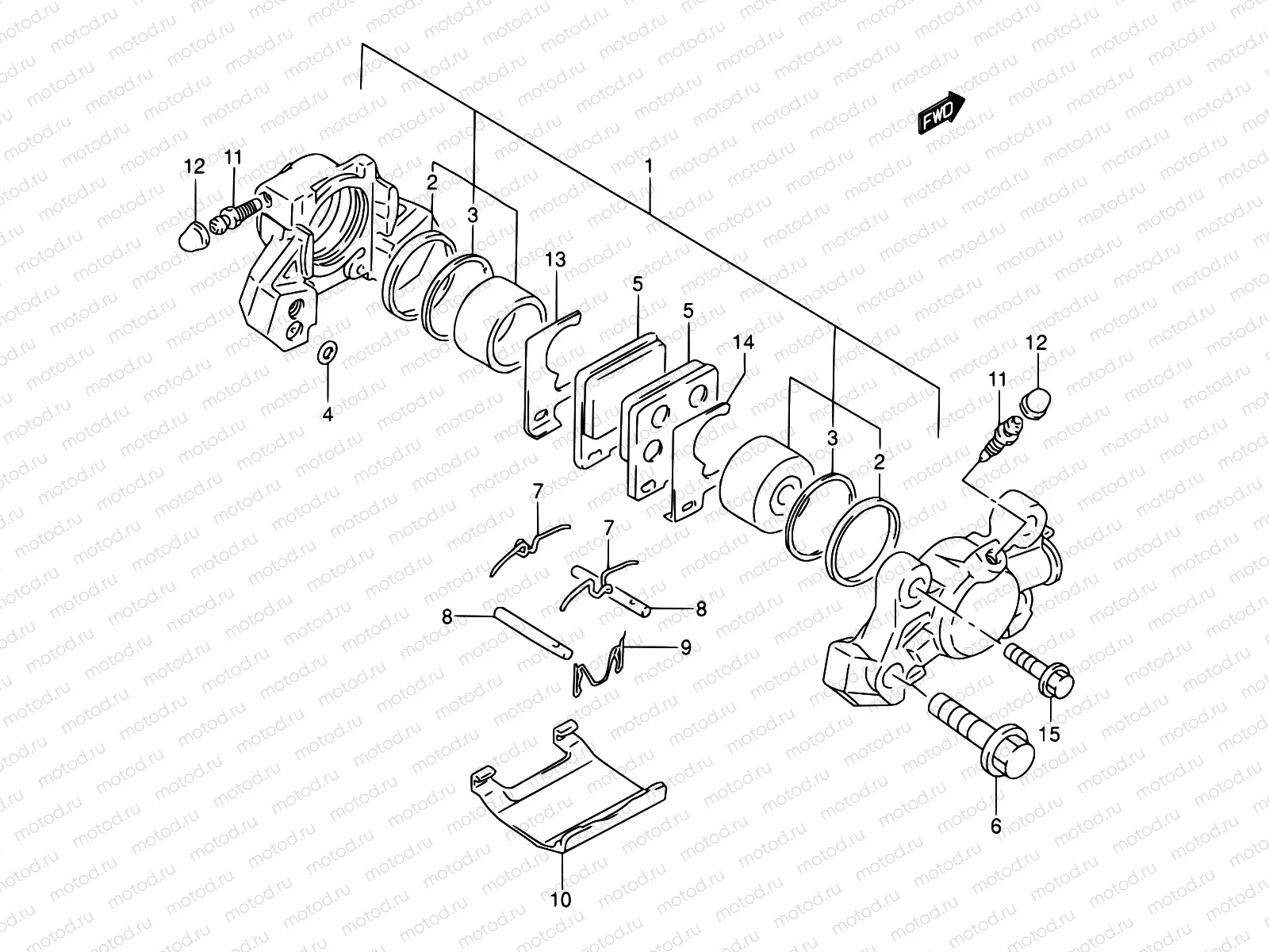 60 - REAR CALIPER (MODEL P/R)