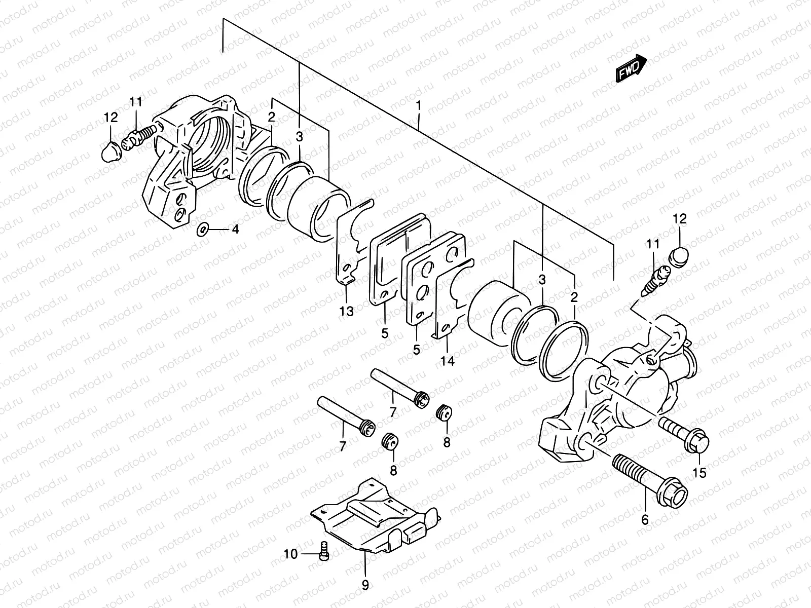 60 - REAR CALIPER (MODEL R/S)