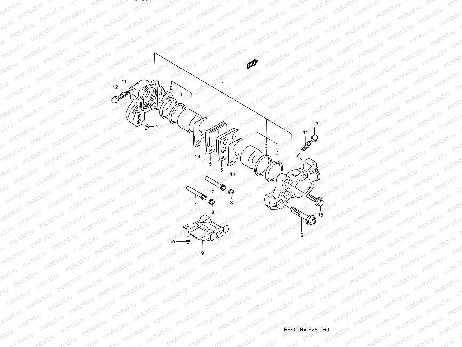 60 - REAR CALIPER (MODEL R/S)