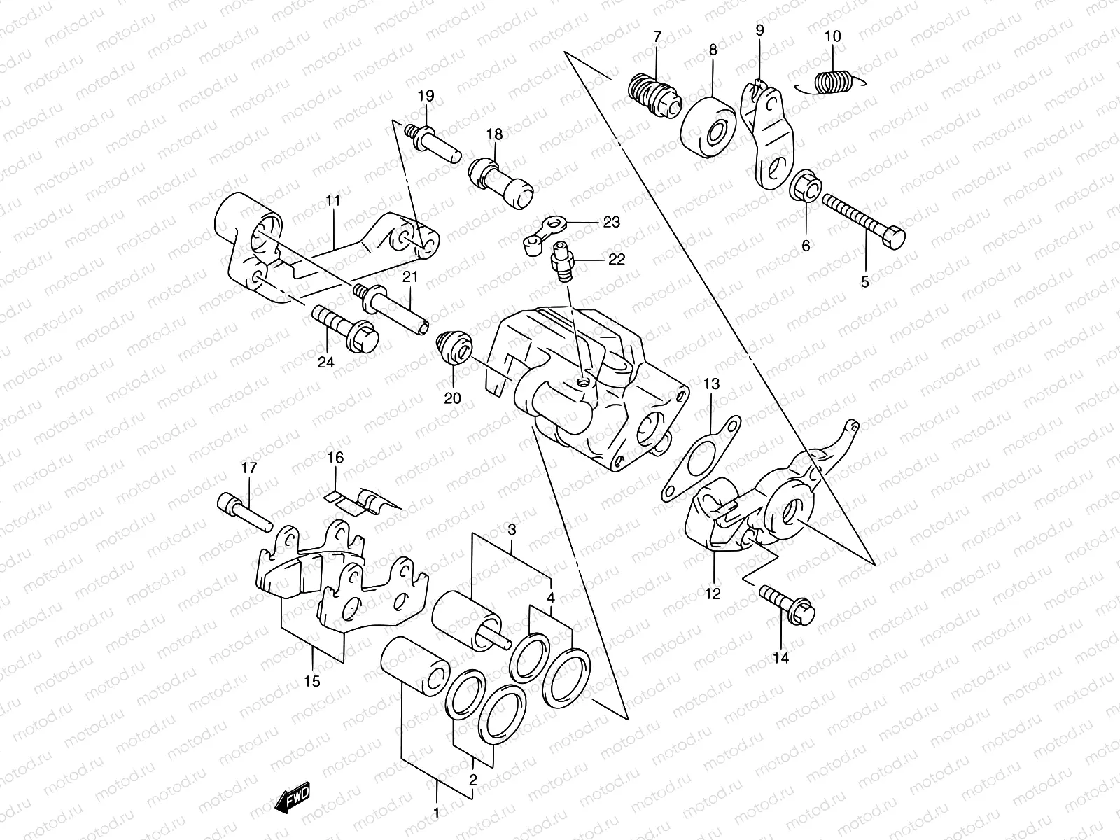 60 - REAR CALIPER (MODEL W/X/Y)