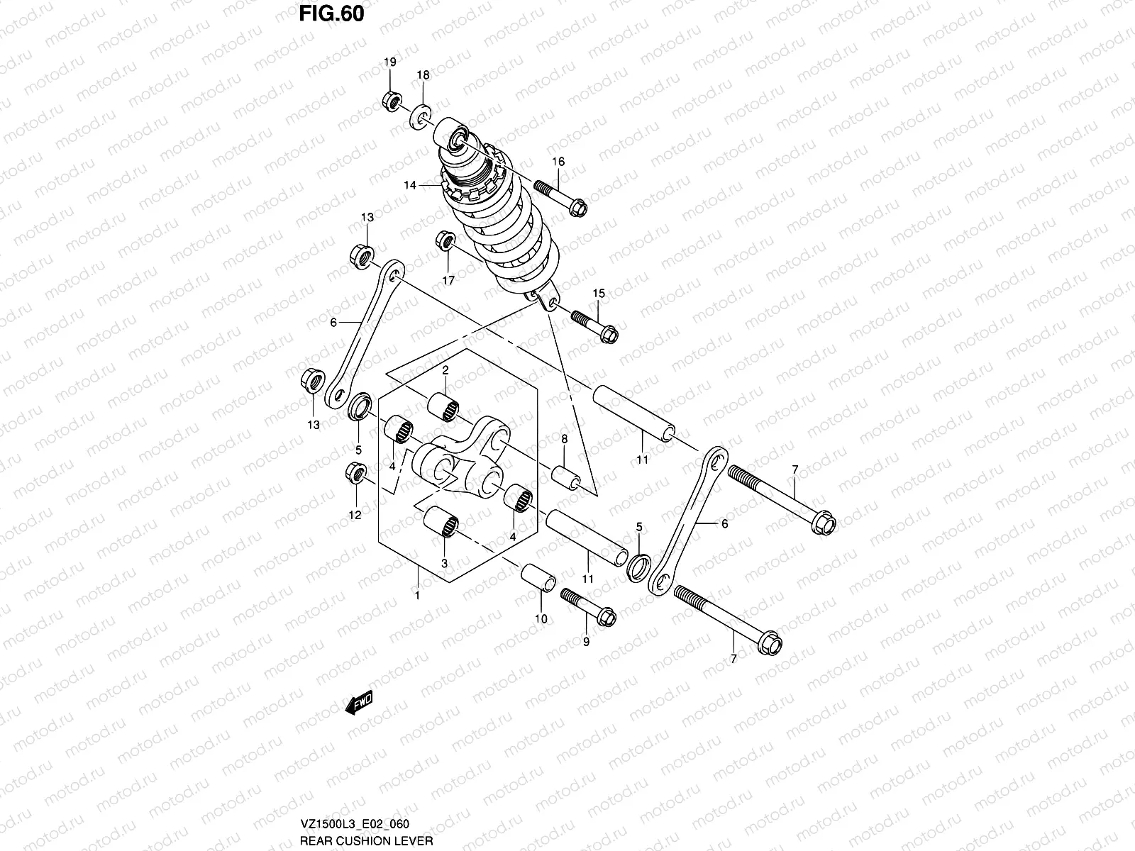 60 - REAR CUSHION LEVER (VZ1500L3 E02)
