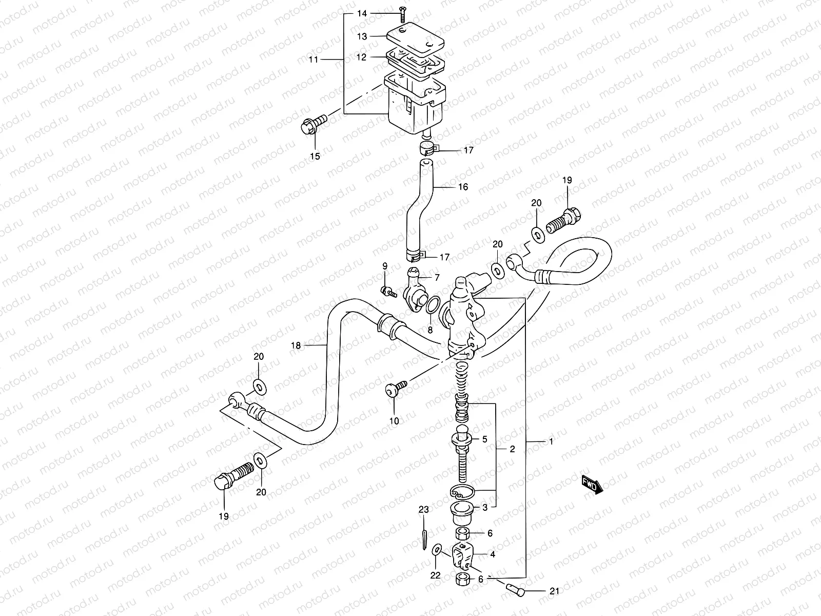 60 - REAR MASTER CYLINDER (GSF1200ST/SV/SW/SX/SY)