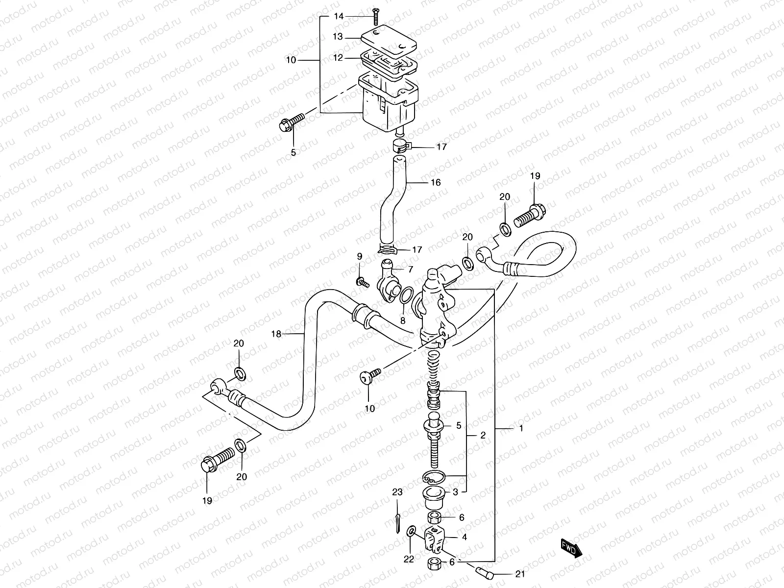 60 - REAR MASTER CYLINDER (GSF1200T/V/W/X/Y/ST/SV/SW/SX/SY)