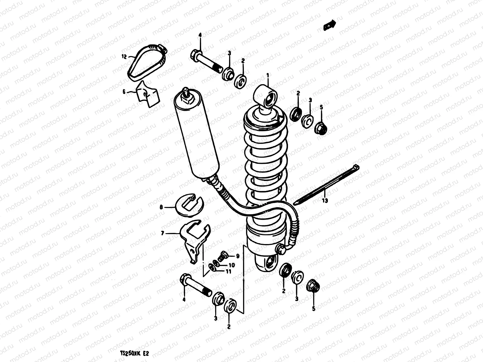60 - REAR SHOCK ABSORBER (MODEL E/G/H/J)