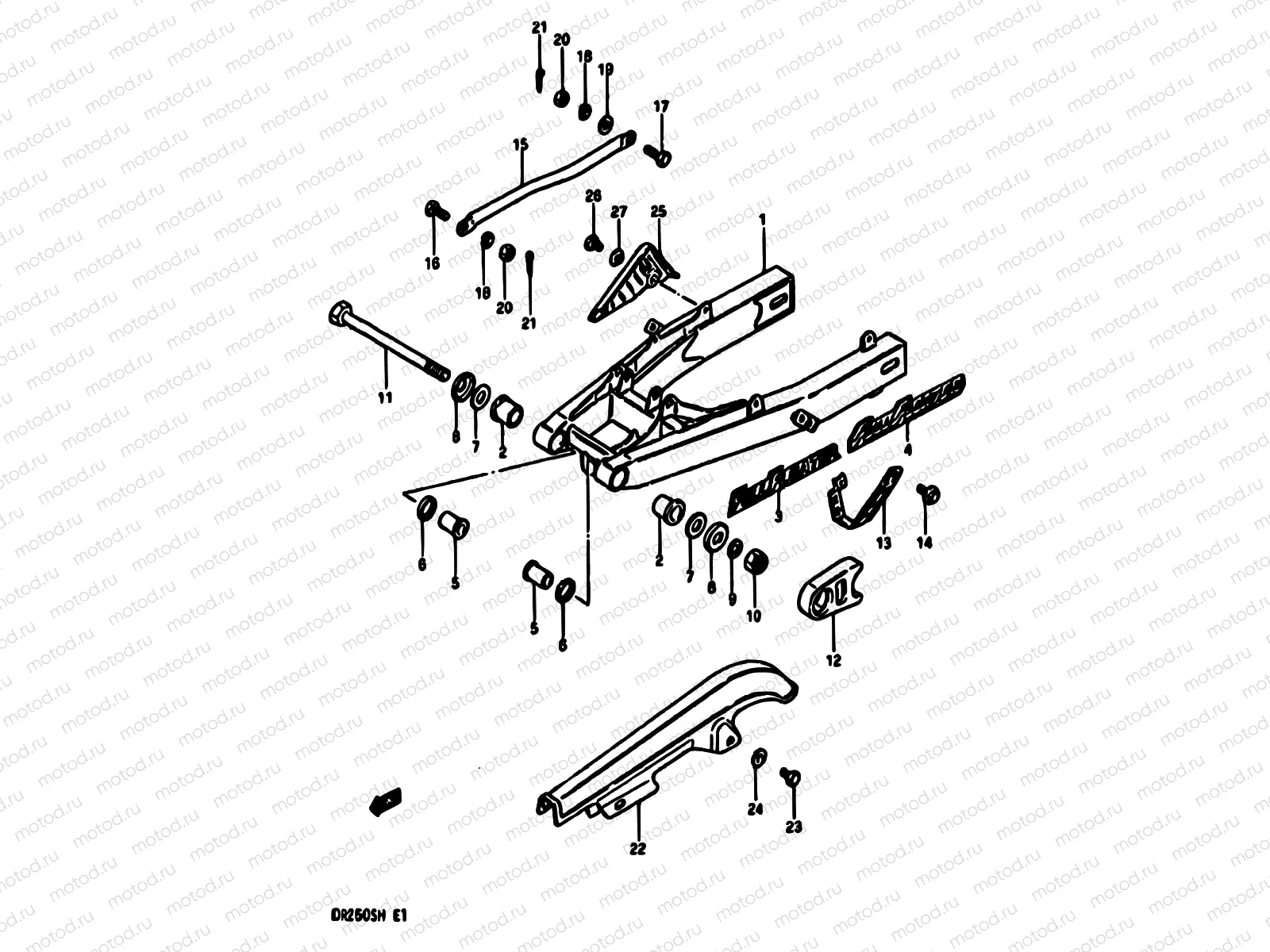 60 - REAR SWINGING ARM (E01,E24)