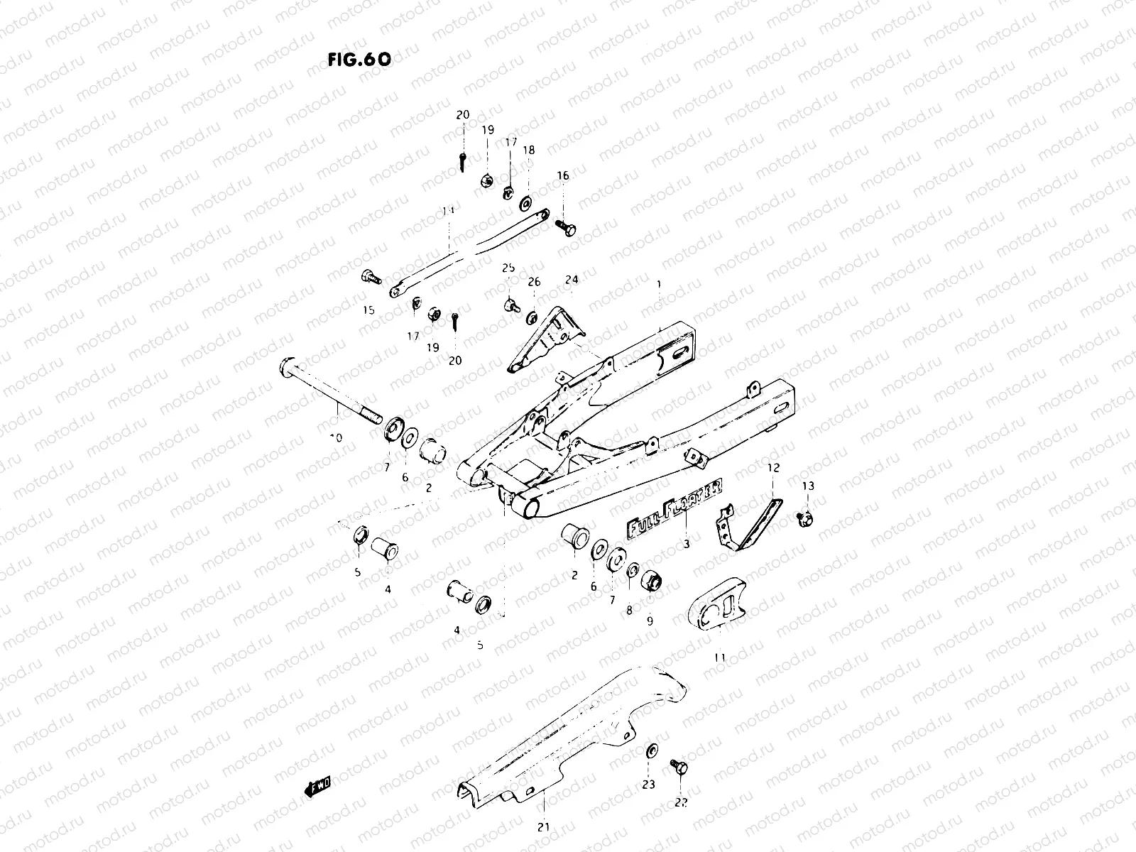 60 - REAR SWINGING ARM (E02, E04, E06, E18, E21, E22, E25, E39)