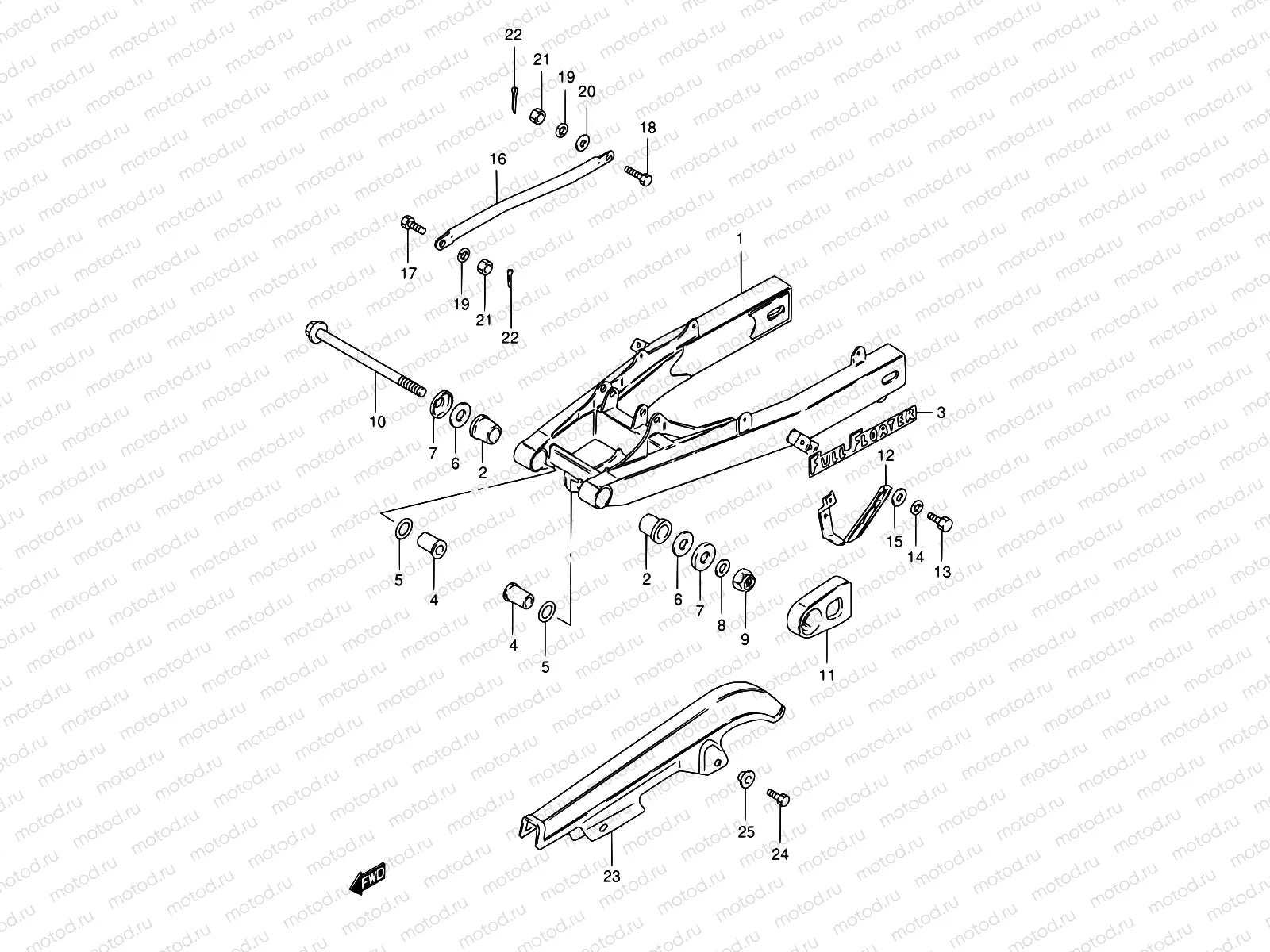 60 - REAR SWINGING ARM (MODEL Z)