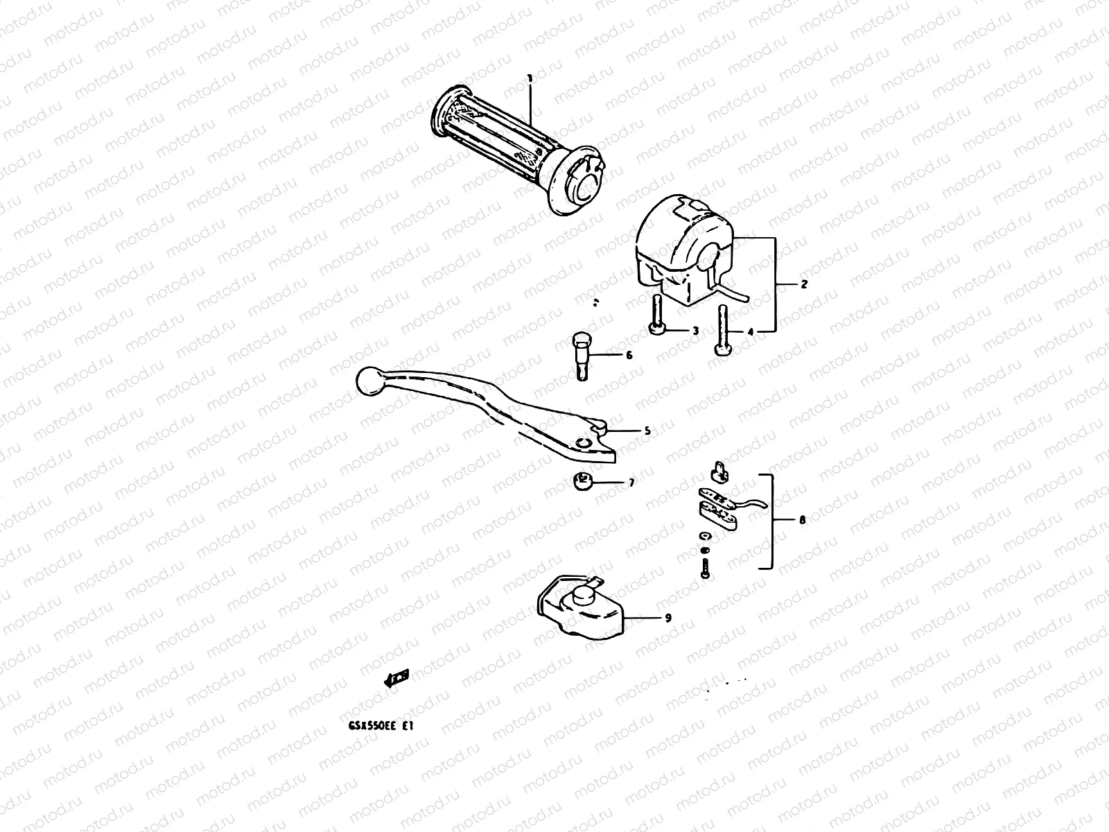 60 - RIGHT HANDLE SWITCH (GSX550ED/EE)