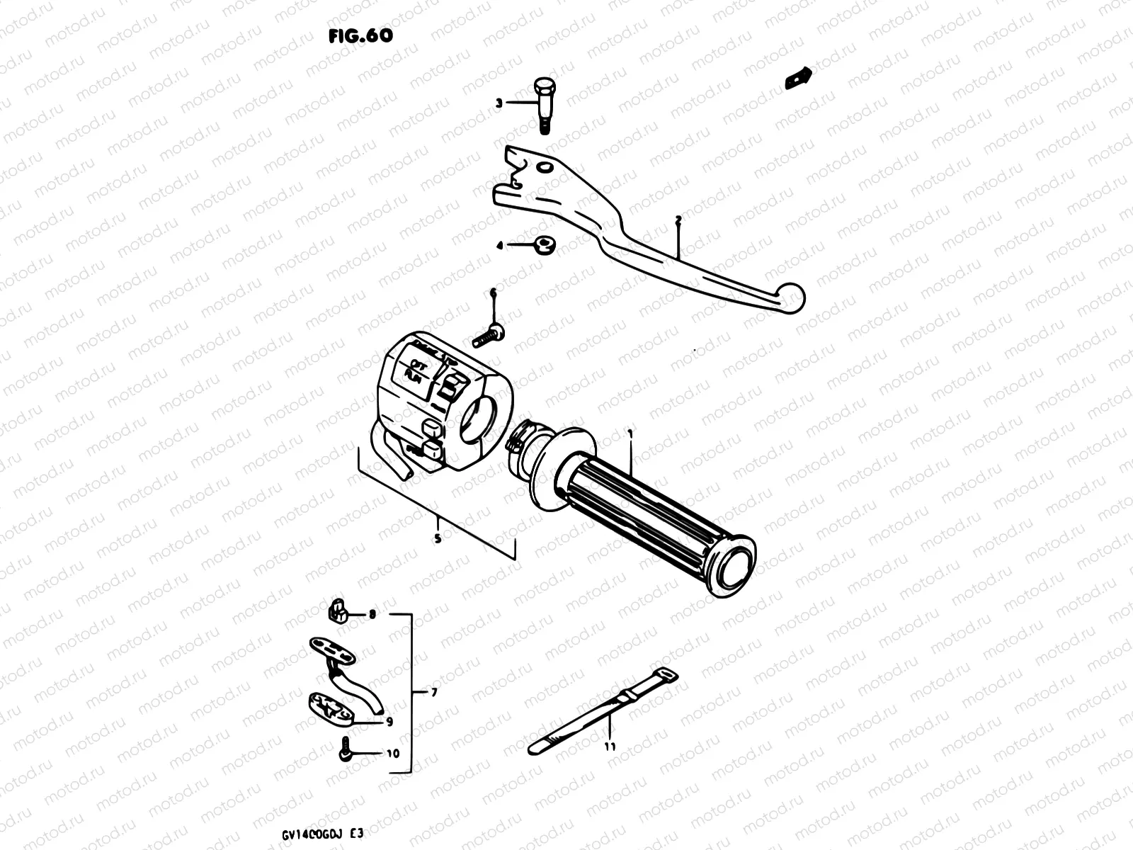 60 - RIGHT HANDLE SWITCH GV1400GDG/GCG/MODEL H/J