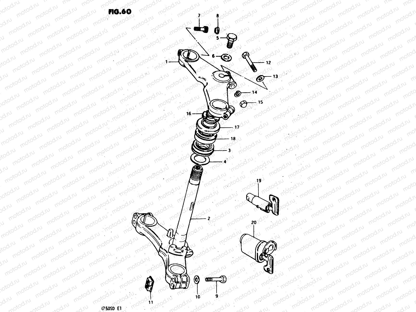 60 - STEERING STEM (MODEL Z)