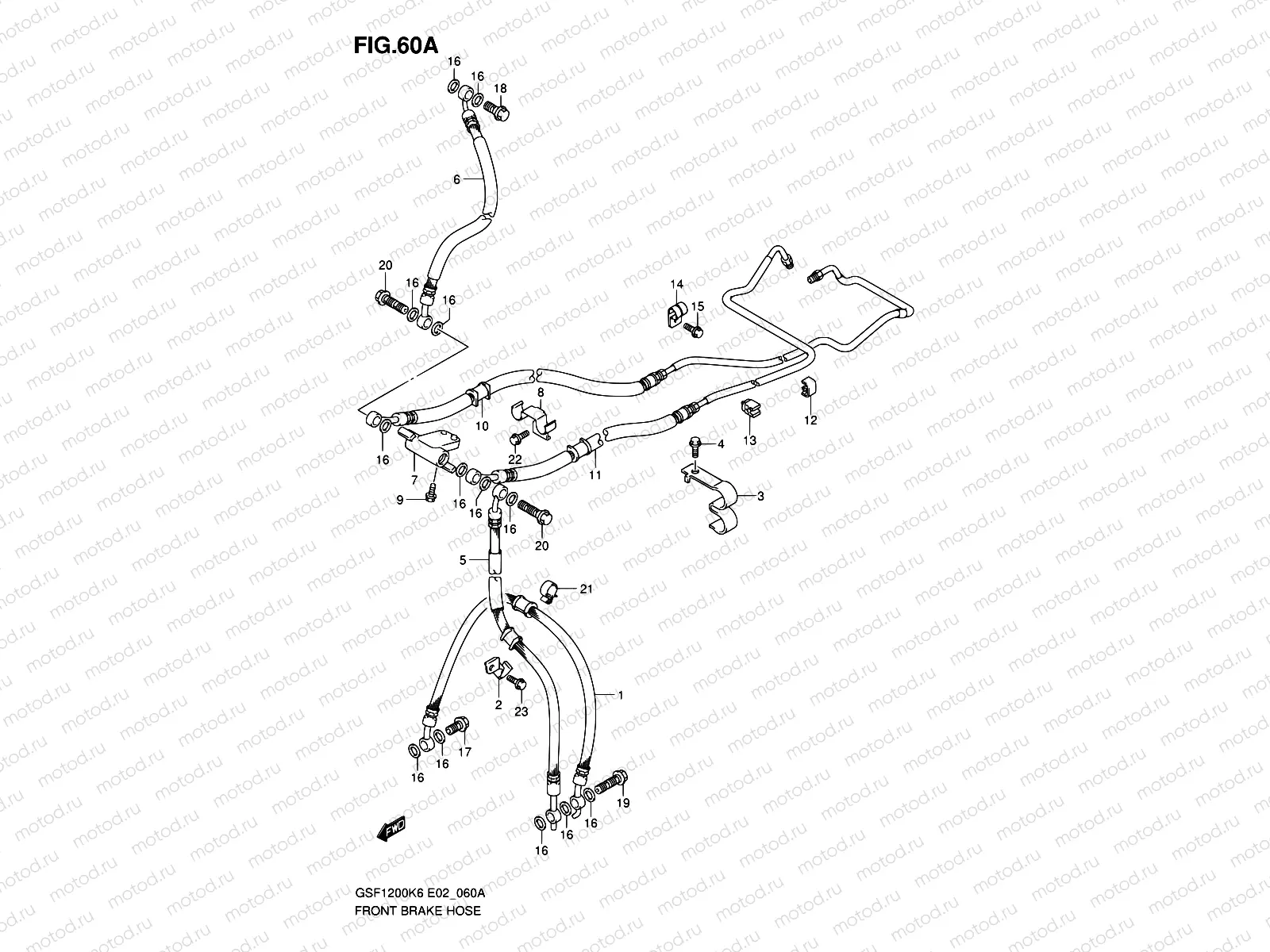60A - FRONT BRAKE HOSE (GSF1200AK6/SAK6)