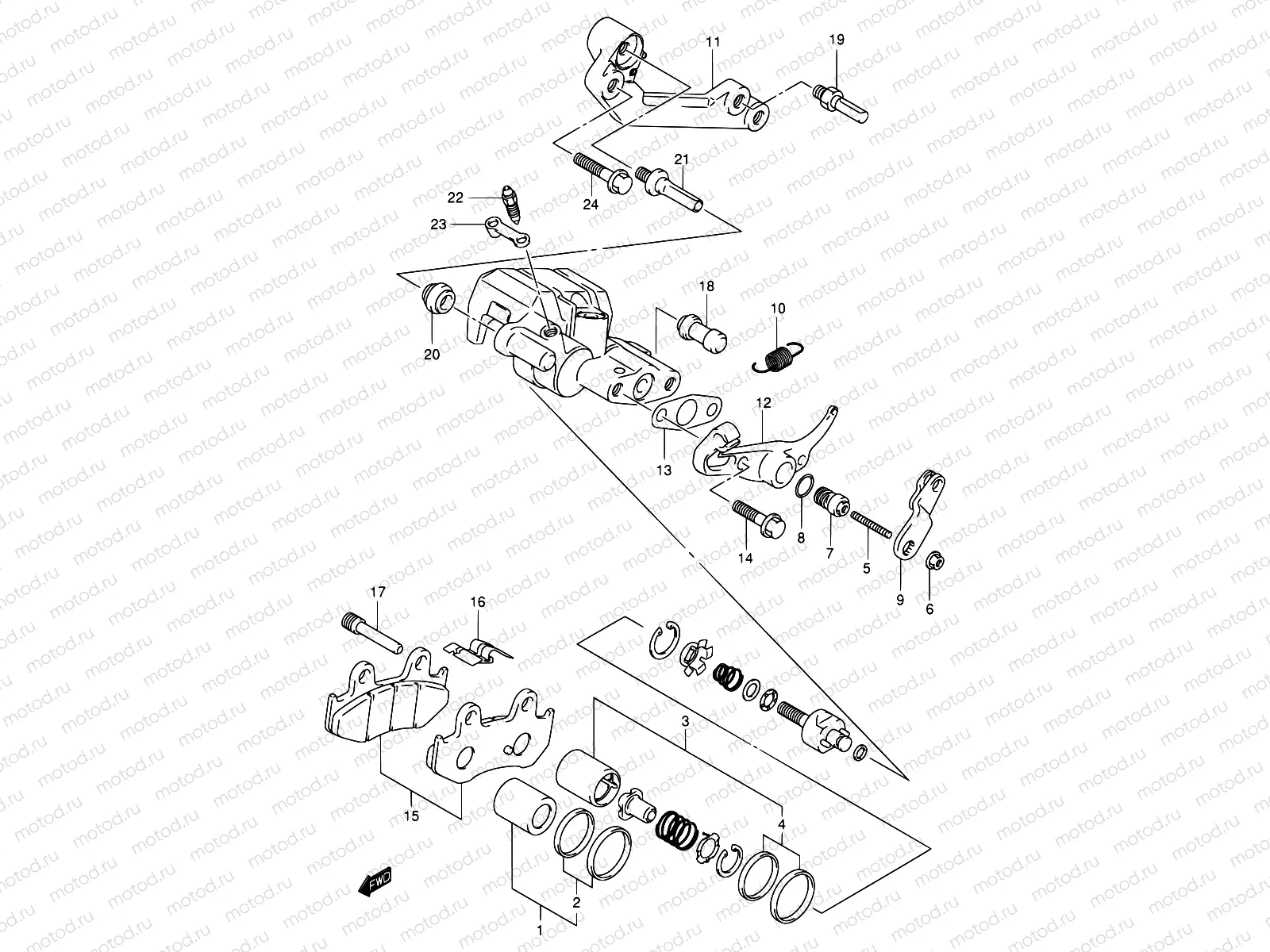 60A - REAR CALIPER (MODEL K1/K2)