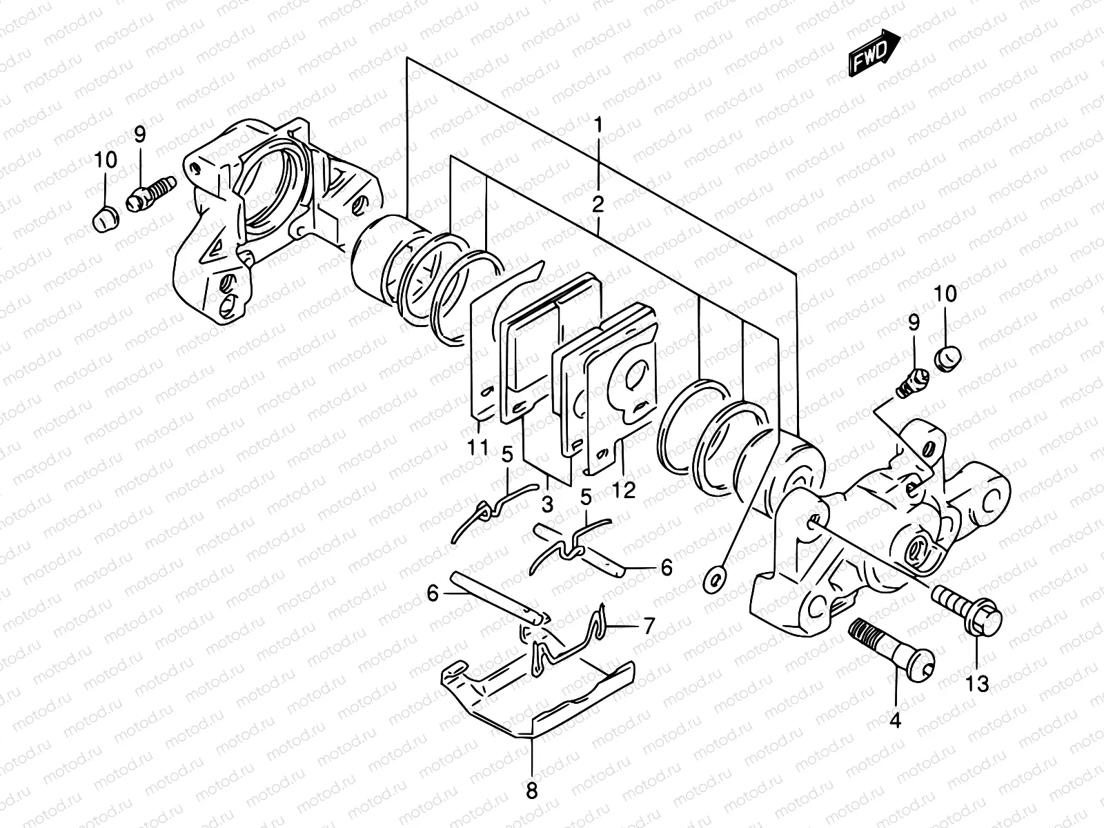 60A - REAR CALIPER (MODEL T/V/W)